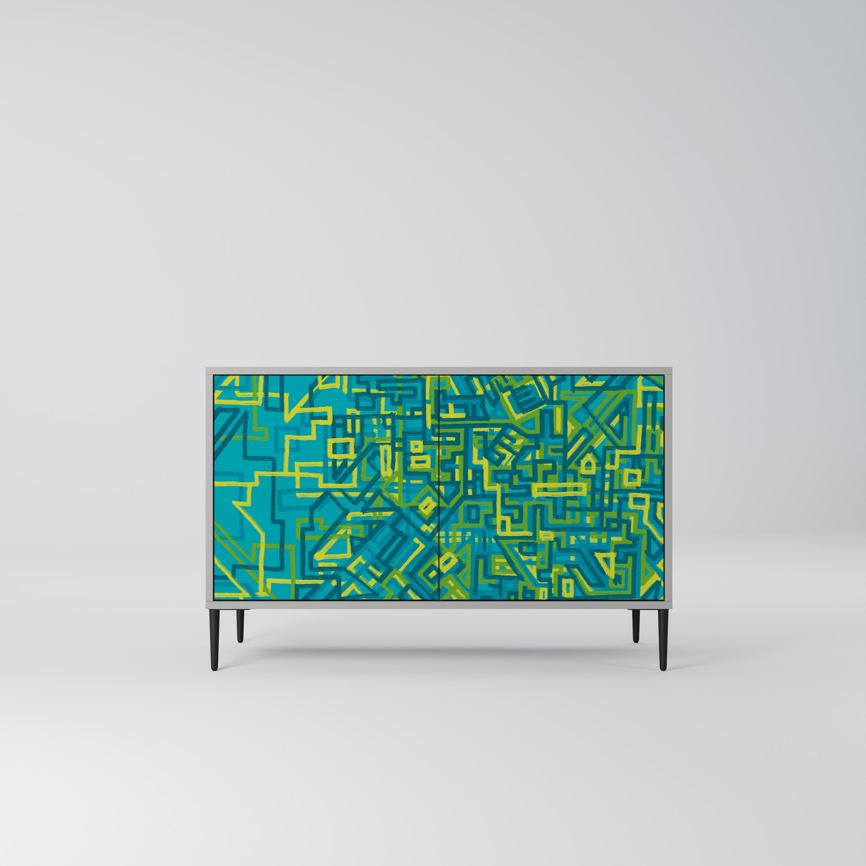 NOSTALGIC MEMORIES Aparador de 2 Portas em Acabamento Cinzento