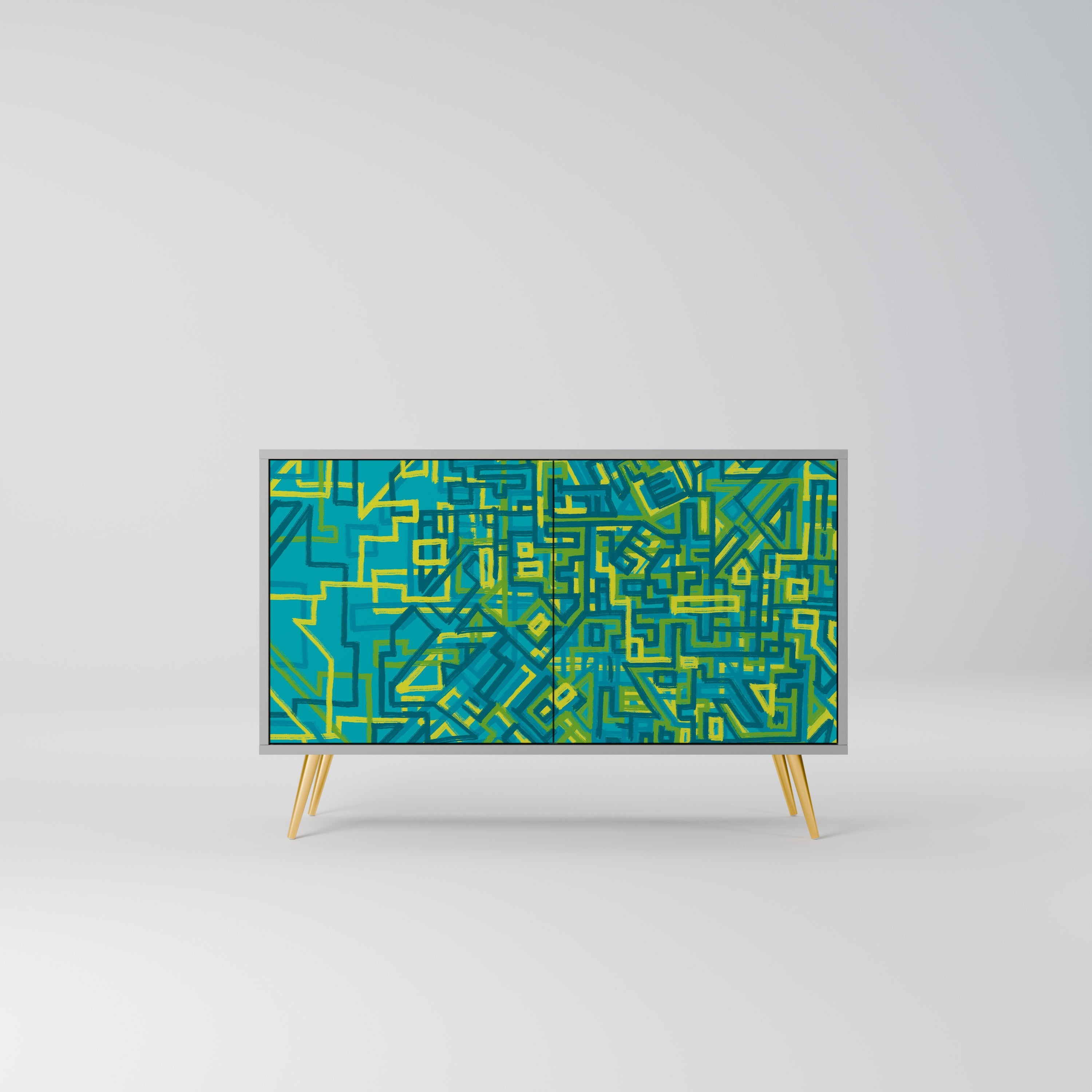 NOSTALGIC MEMORIES Aparador de 2 Portas em Acabamento Cinzento