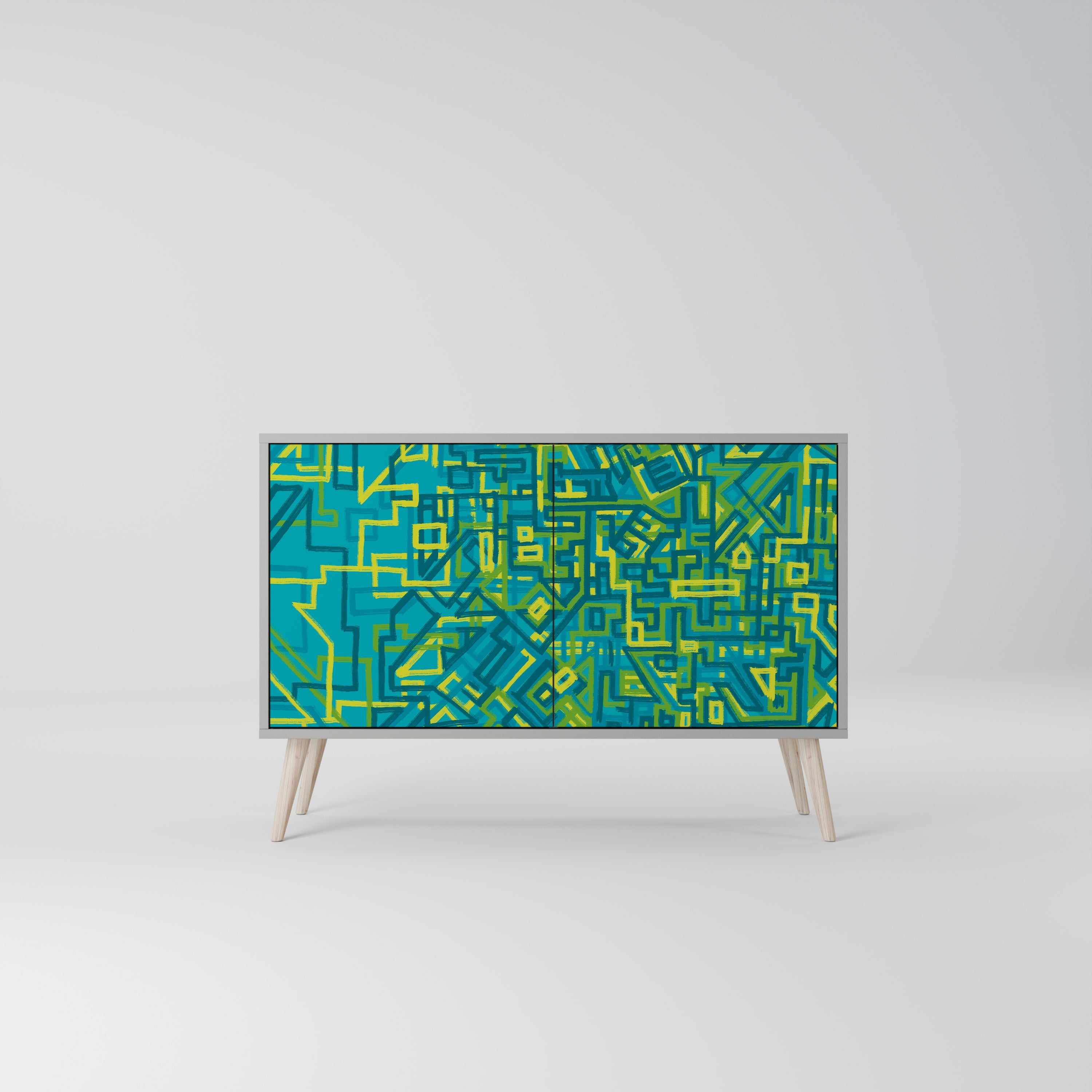 NOSTALGIC MEMORIES Aparador de 2 Portas em Acabamento Cinzento