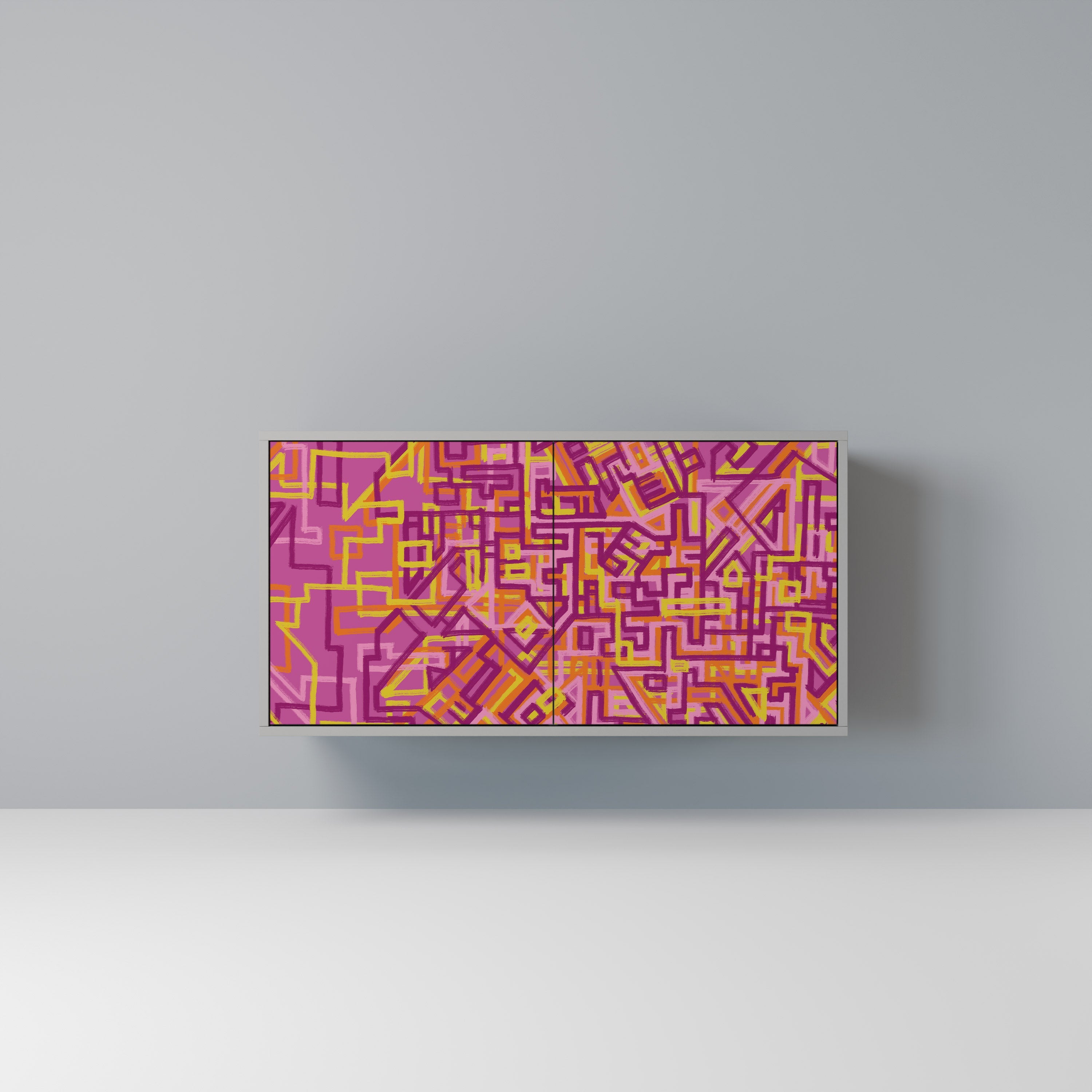 LOVELY MEMORIES Aparador de 2 Portas em Acabamento Cinzento