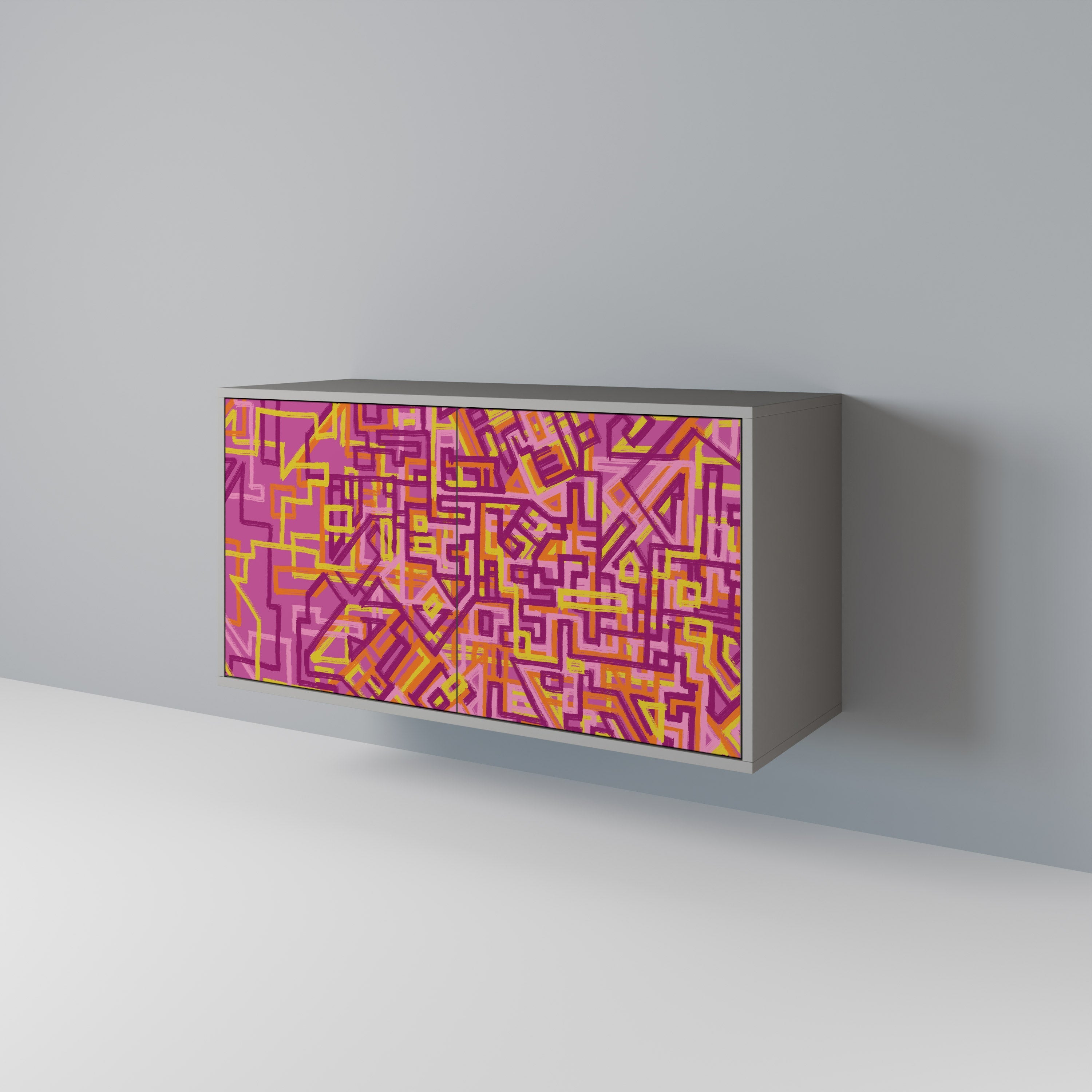 LOVELY MEMORIES 2-Door Sideboard in Grey Finish