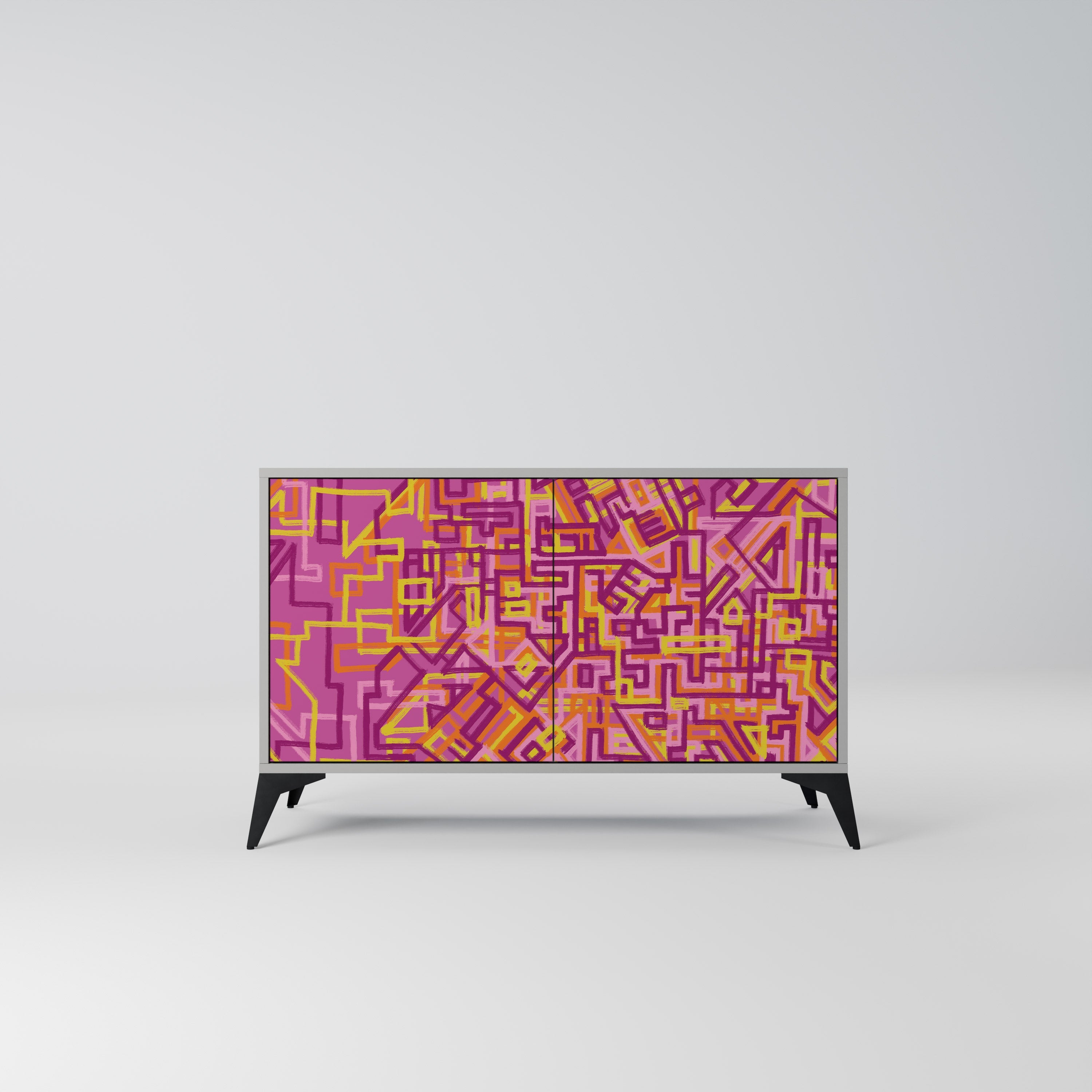 LOVELY MEMORIES Aparador de 2 Portas em Acabamento Cinzento