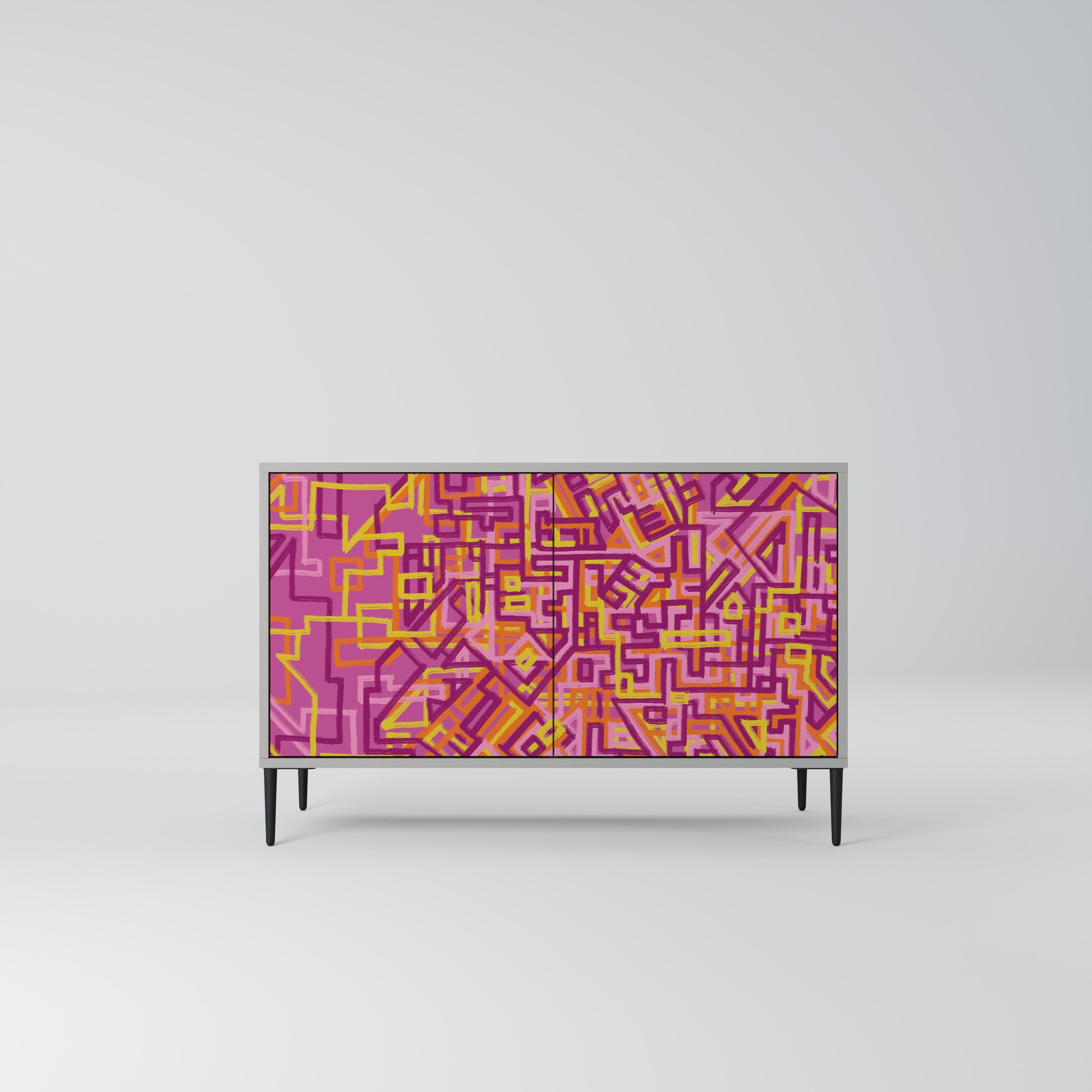 LOVELY MEMORIES Aparador de 2 Portas em Acabamento Cinzento