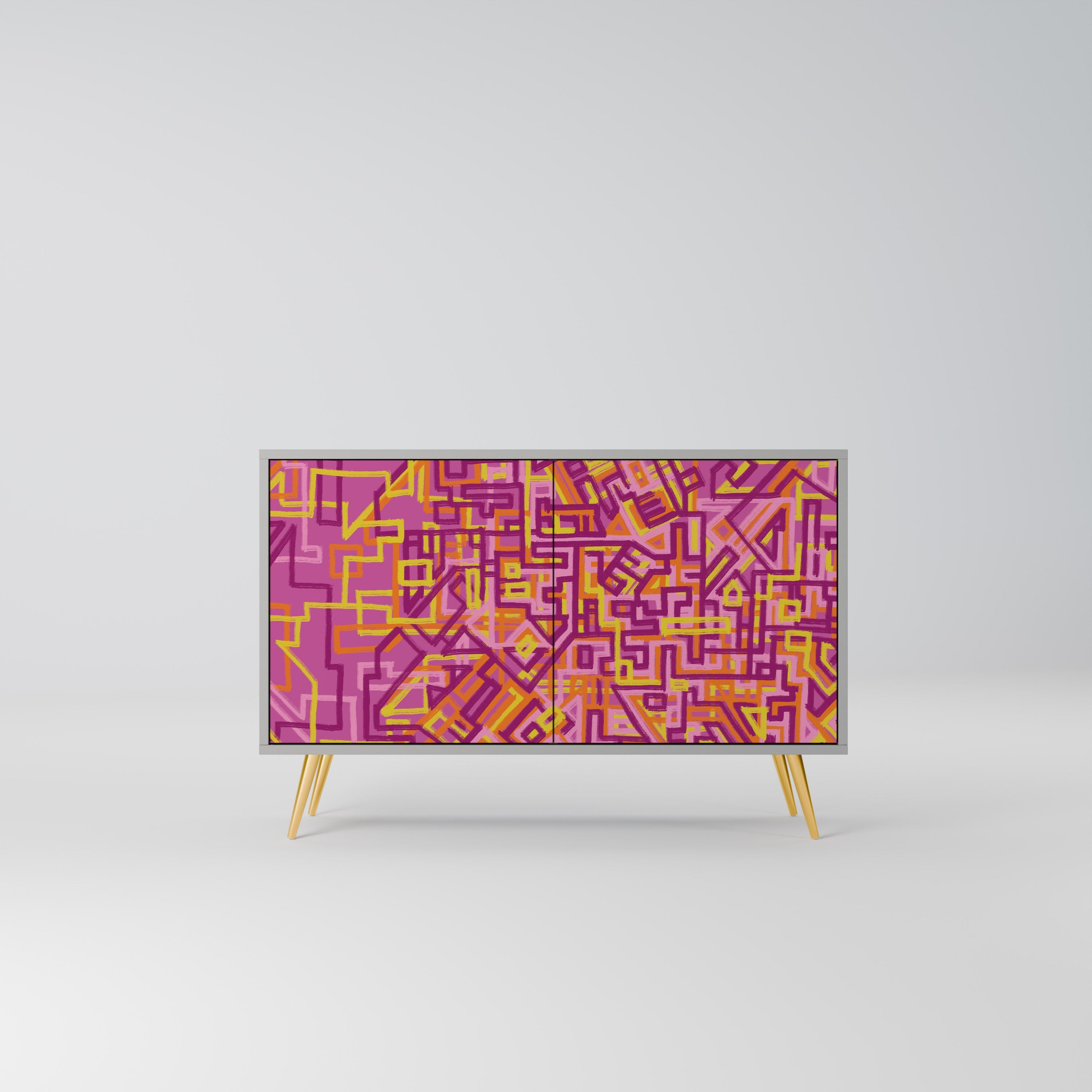 LOVELY MEMORIES Aparador de 2 Portas em Acabamento Cinzento