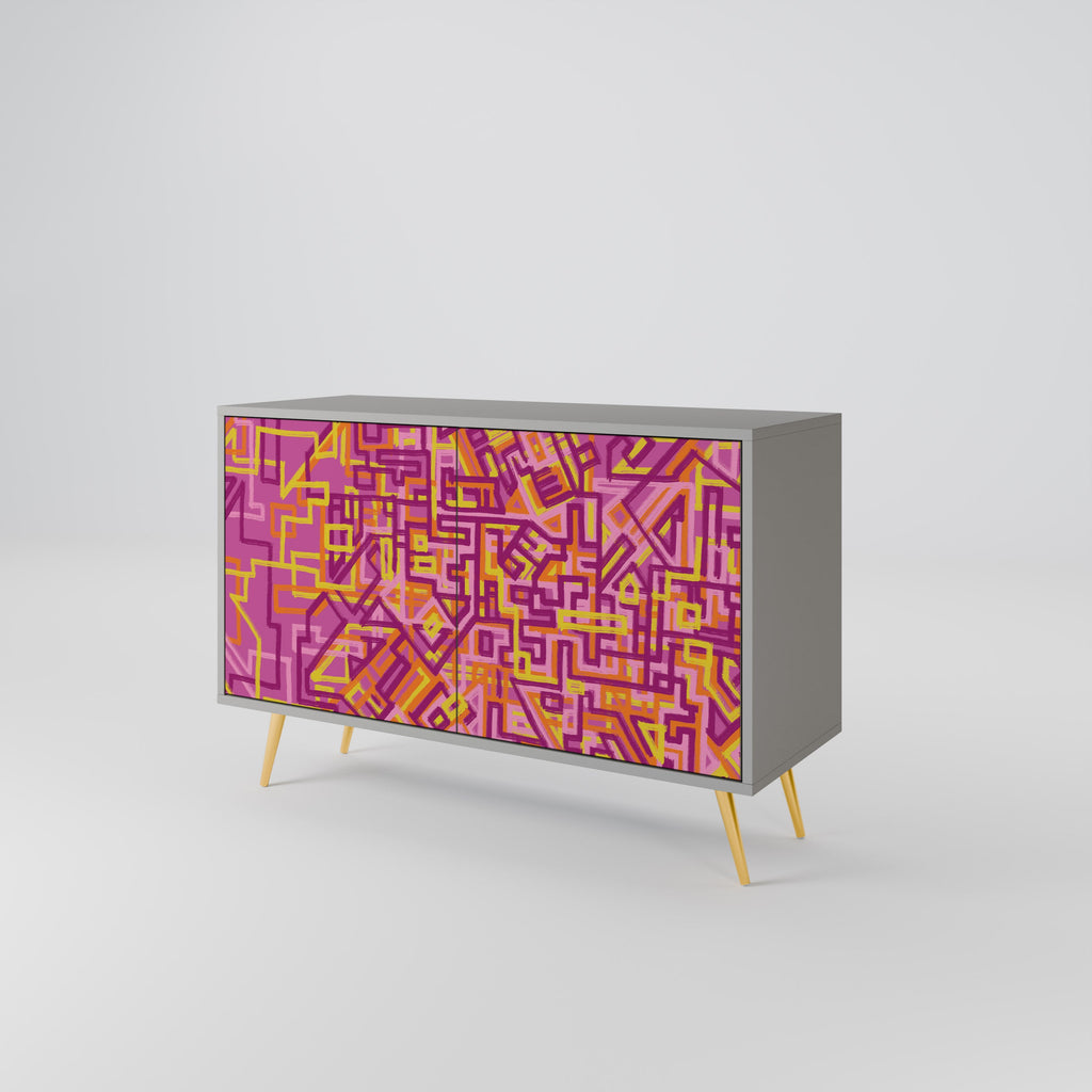 LOVELY MEMORIES 2-Door Sideboard in Grey Finish