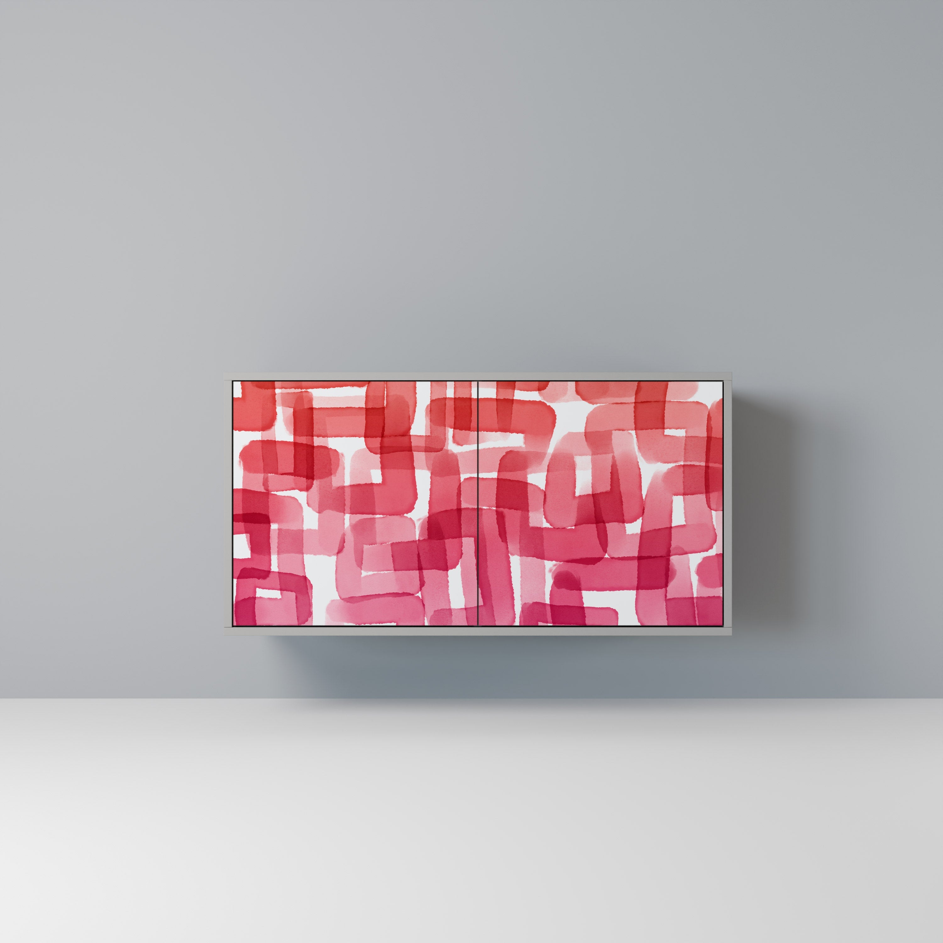 KALEIDOSCOPIC CUBISM Aparador de 2 Portas em Acabamento Cinzento