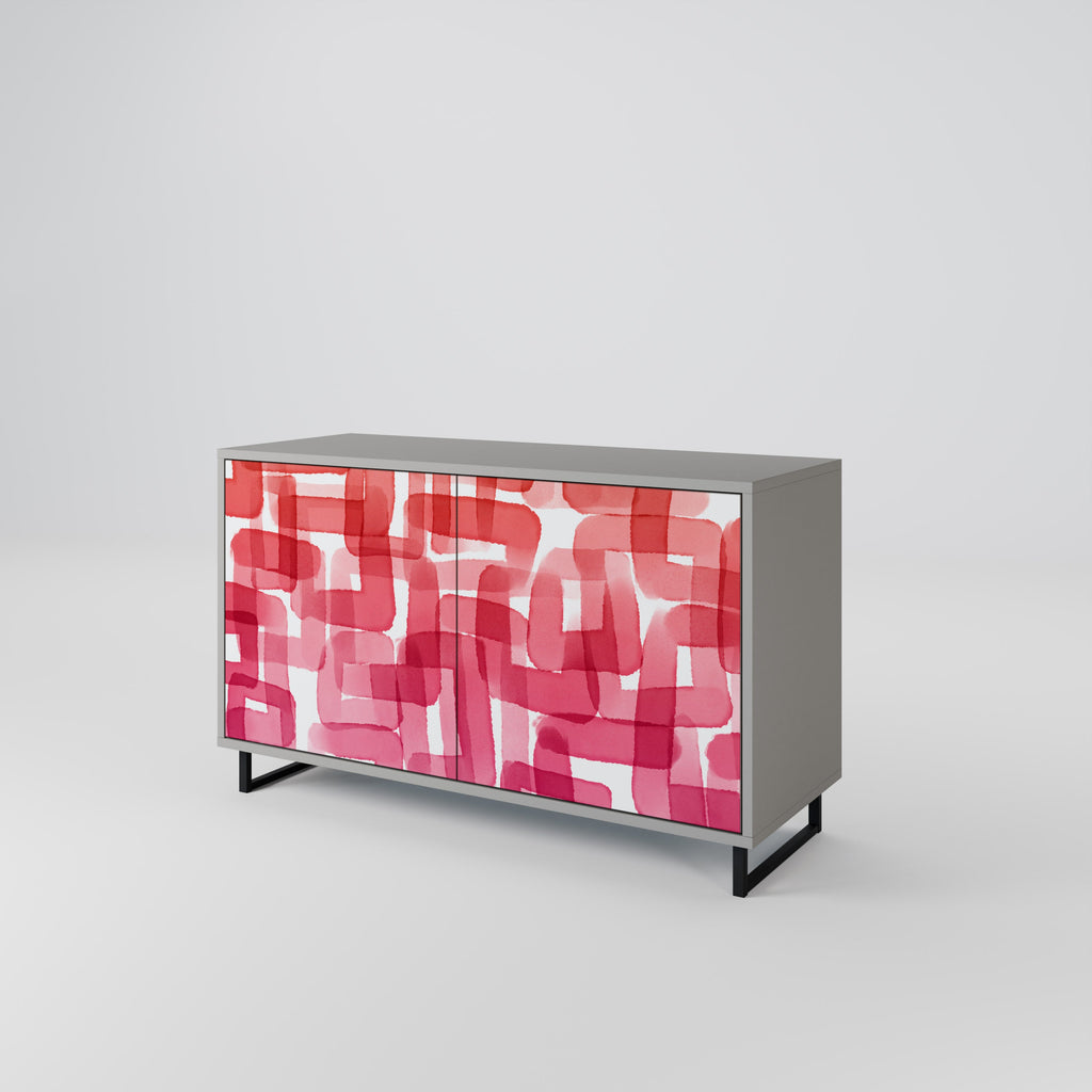 KALEIDOSCOPIC CUBISM 2-Door Sideboard in Grey Finish