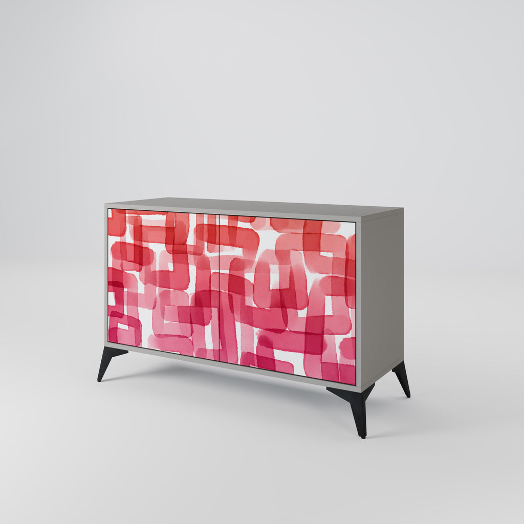 KALEIDOSCOPIC CUBISM 2-Door Sideboard in Grey Finish