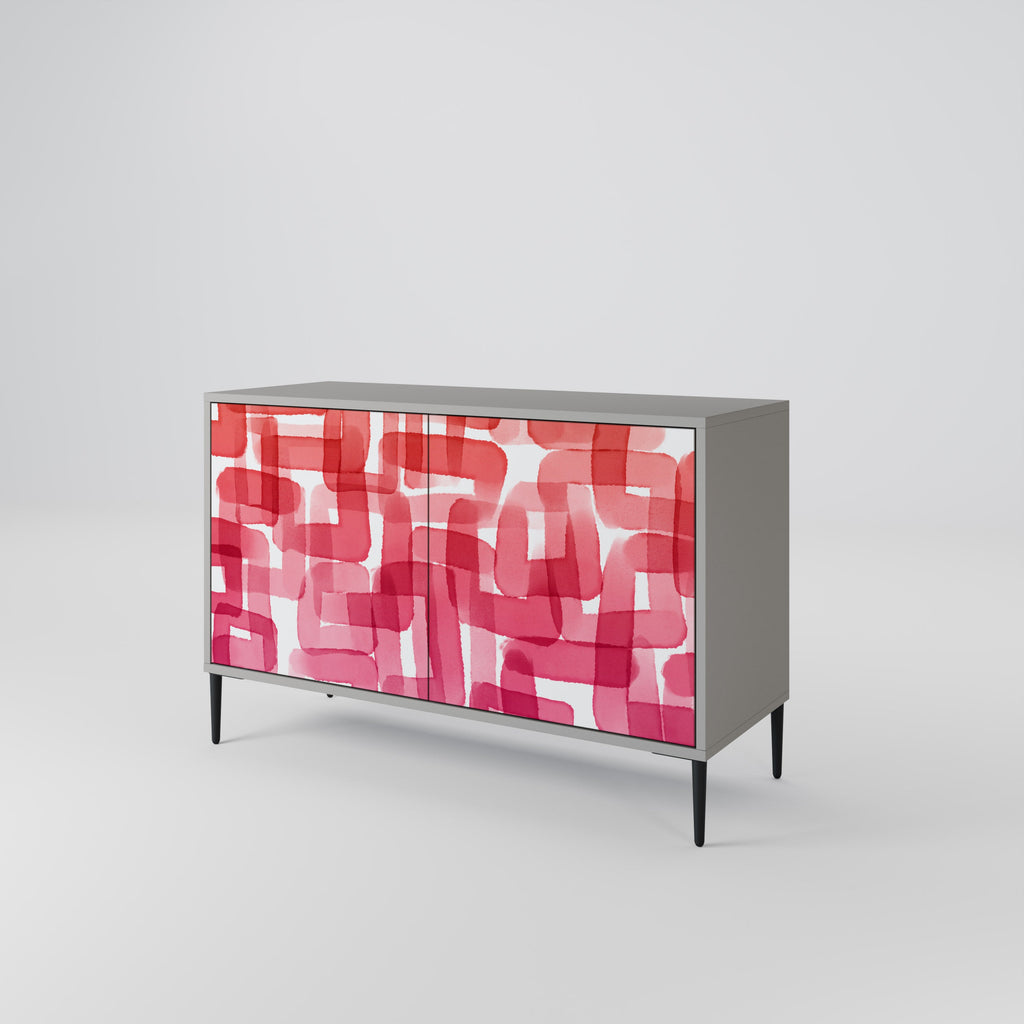 KALEIDOSCOPIC CUBISM 2-Door Sideboard in Grey Finish