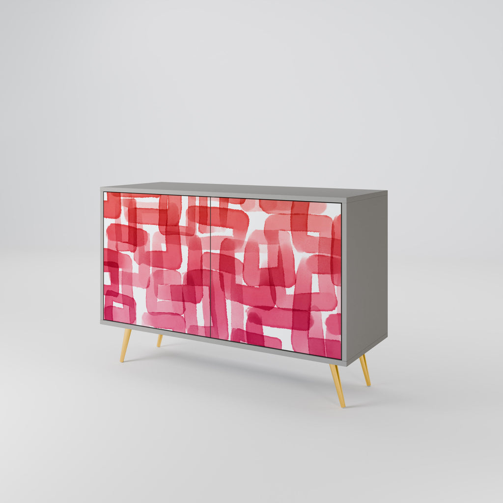 KALEIDOSCOPIC CUBISM 2-Door Sideboard in Grey Finish