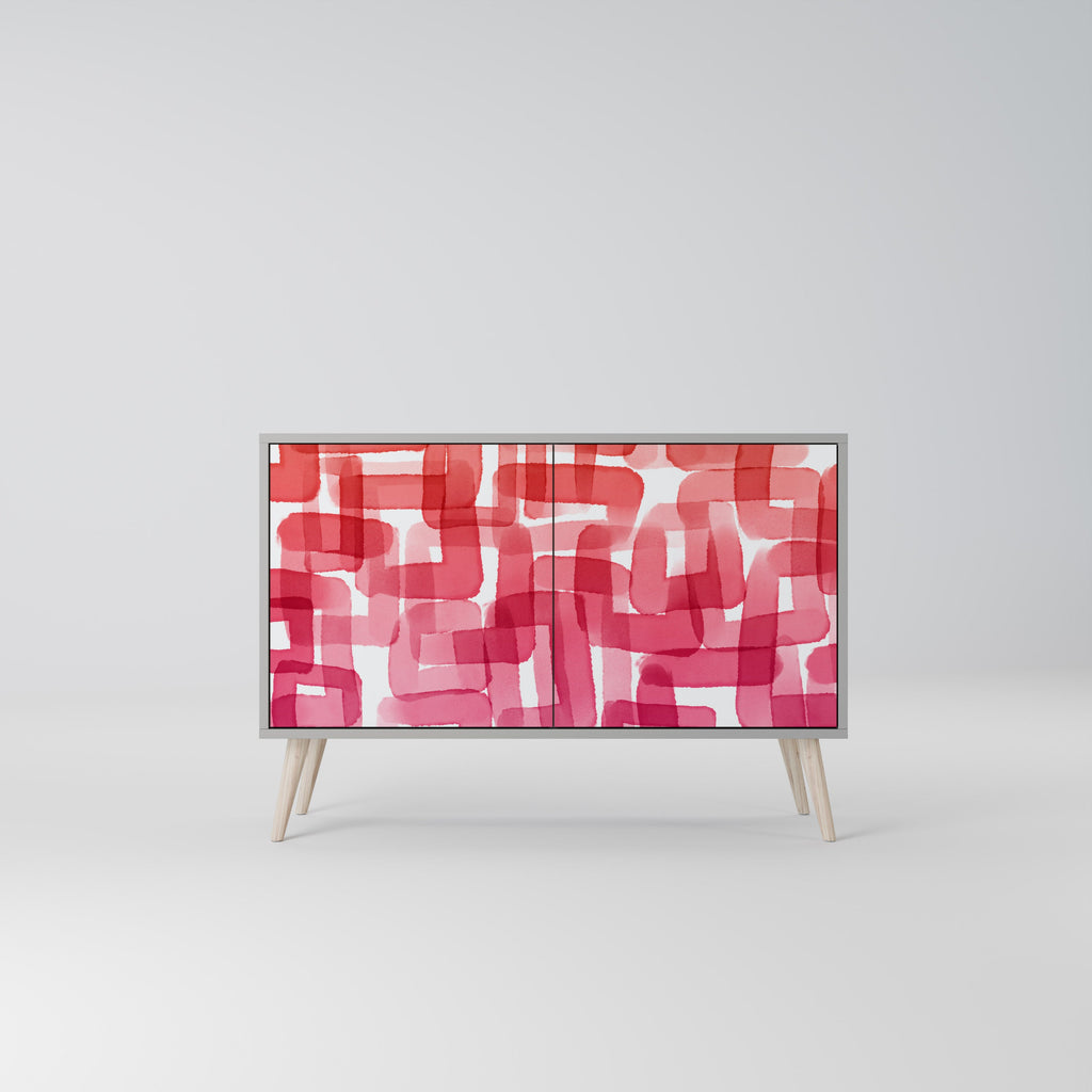 KALEIDOSCOPIC CUBISM 2-Door Sideboard in Grey Finish