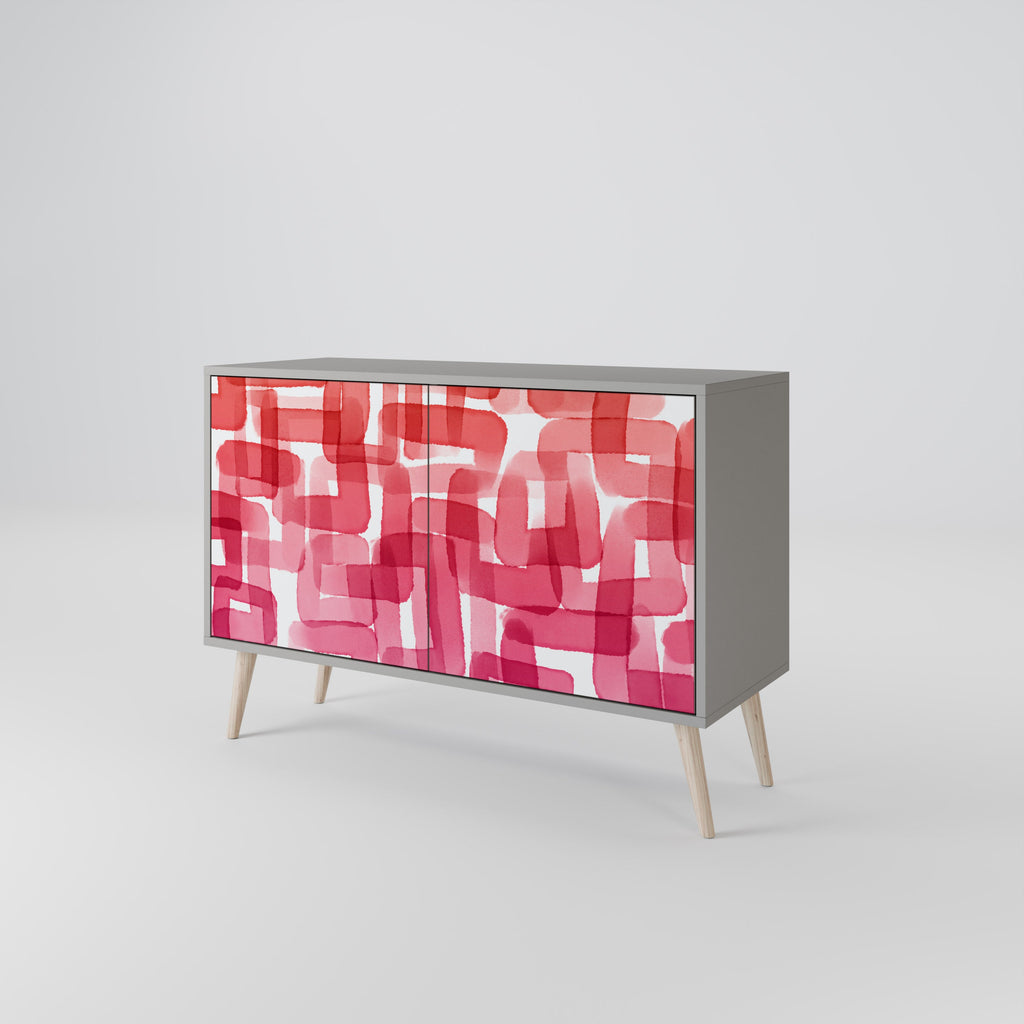 KALEIDOSCOPIC CUBISM 2-Door Sideboard in Grey Finish