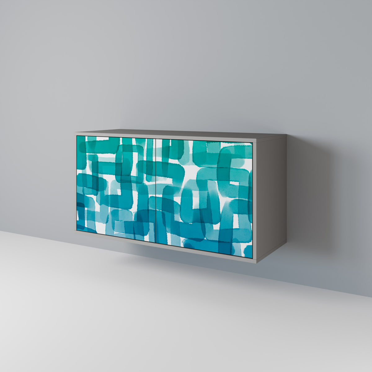 TURQUOISE RECTANGLES Aparador de 2 Portas