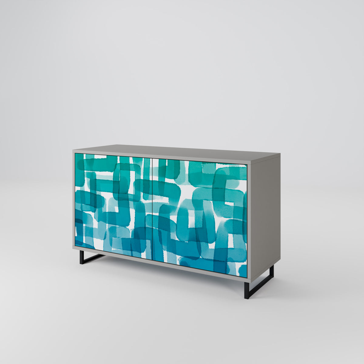 TURQUOISE RECTANGLES Aparador de 2 Portas