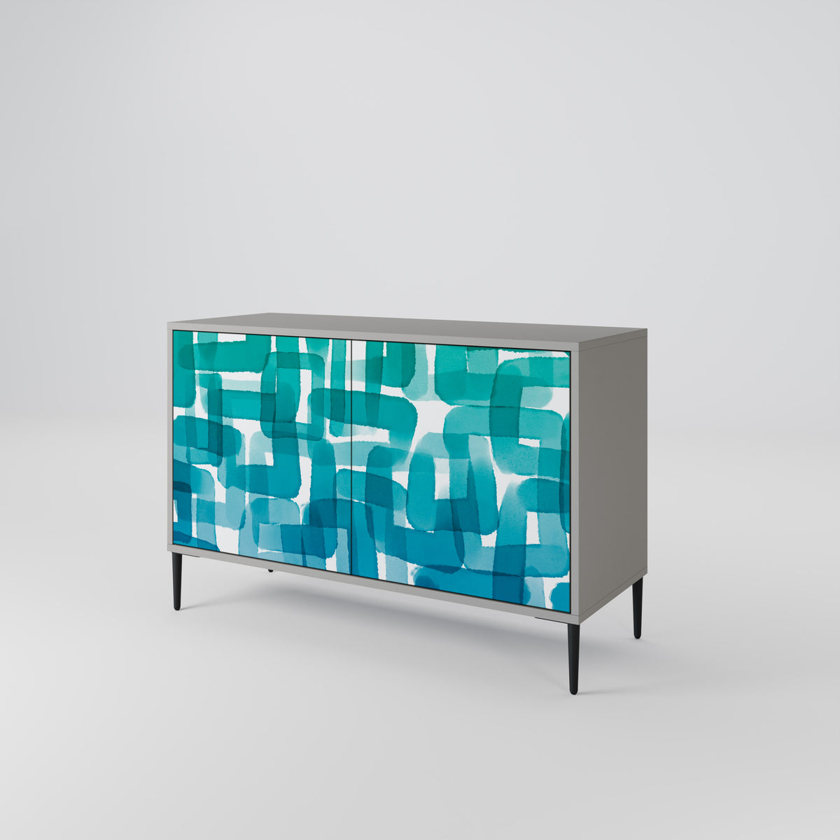 TURQUOISE RECTANGLES Aparador de 2 Portas