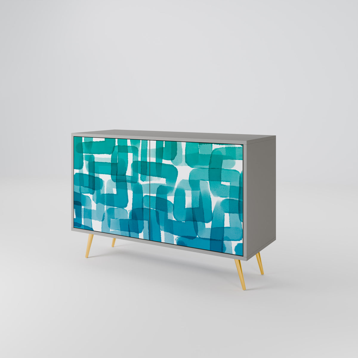 TURQUOISE RECTANGLES Aparador de 2 Portas