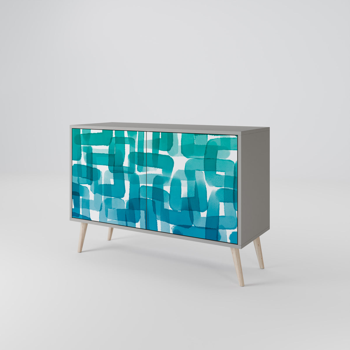 TURQUOISE RECTANGLES Aparador de 2 Portas