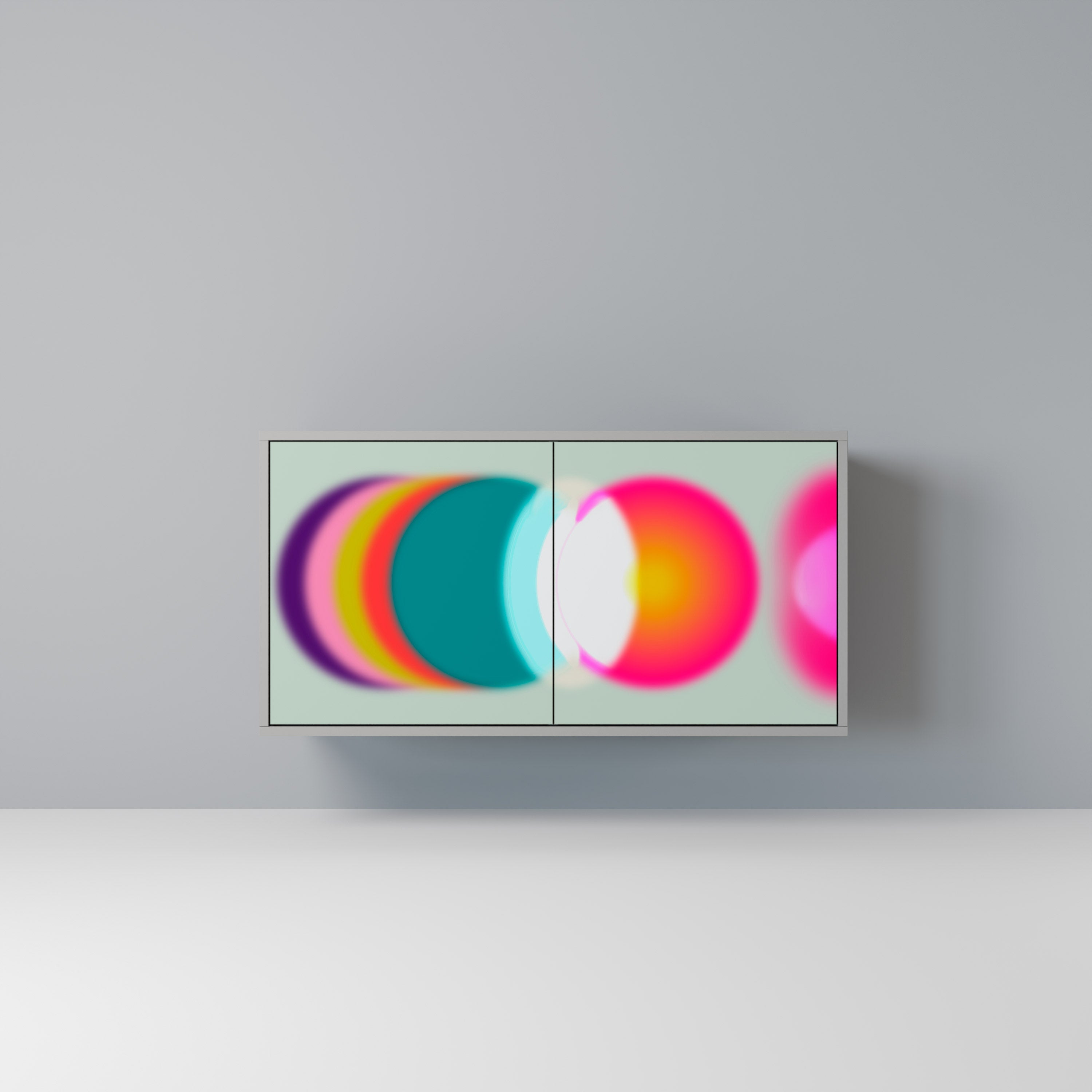 SYMPHONY OF COLORS Aparador de 2 Portas em Acabamento Cinzento