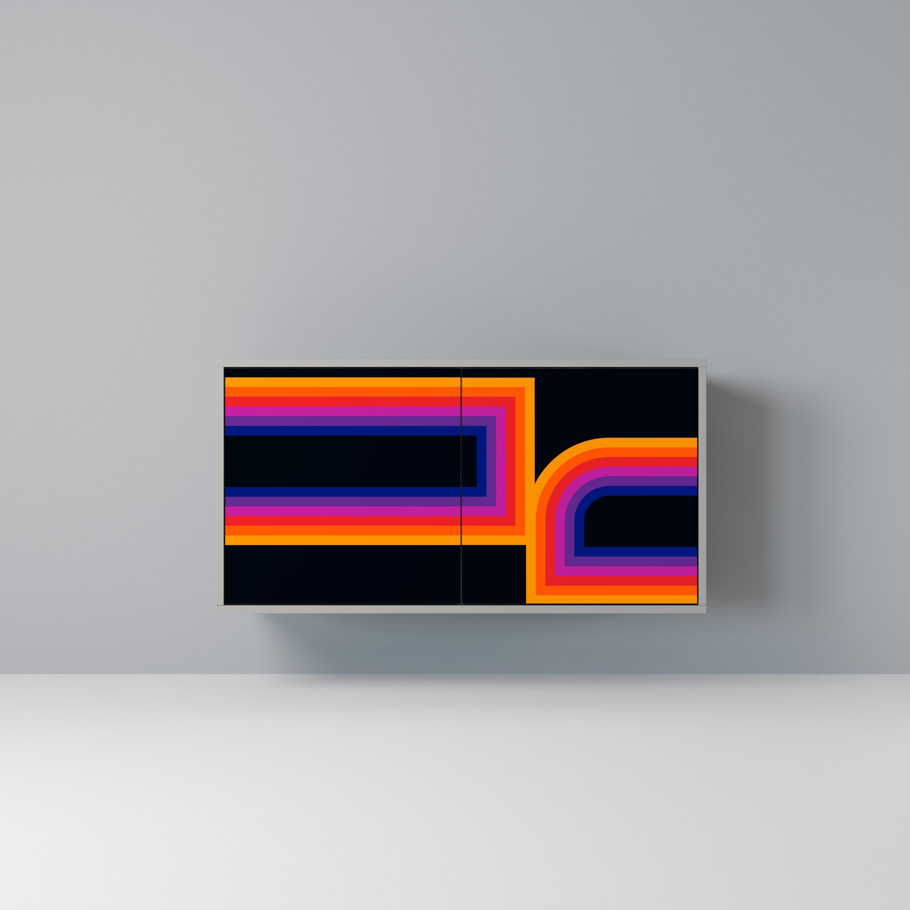 BLINDED BY THE LIGHTS Aparador de 2 Portas em Acabamento Cinzento