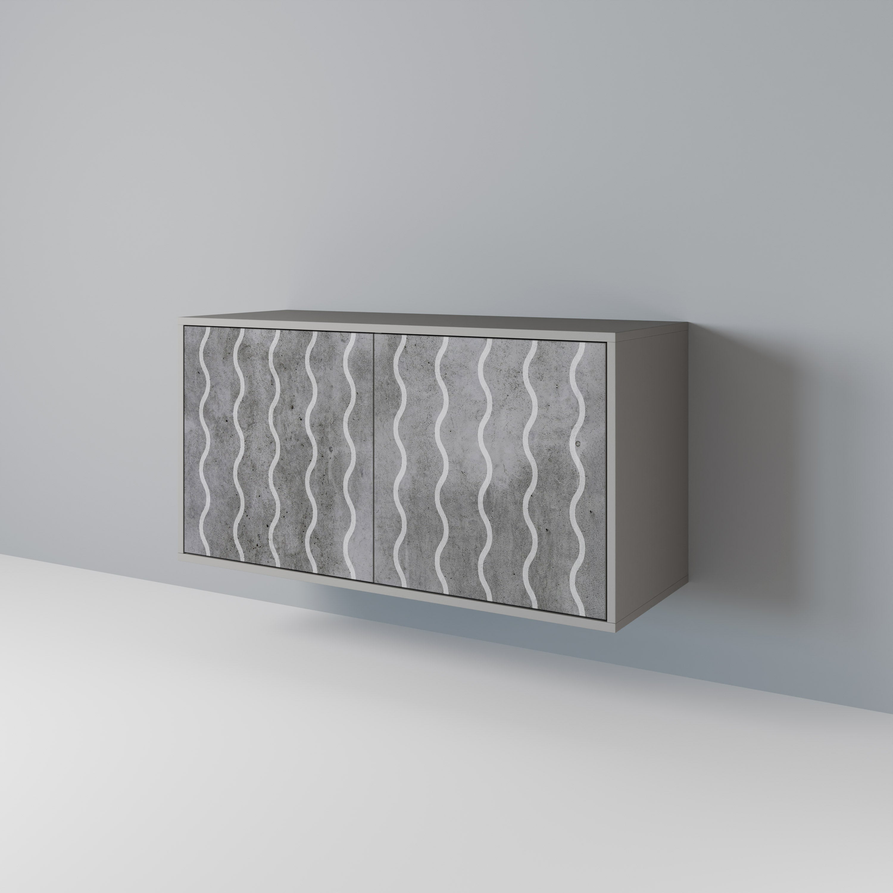 WAVES OF CONCRETE 2-Door Sideboard in Grey Finish