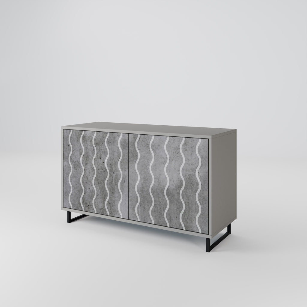 WAVES OF CONCRETE 2-Door Sideboard in Grey Finish