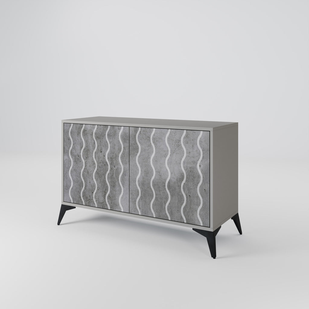 WAVES OF CONCRETE 2-Door Sideboard in Grey Finish