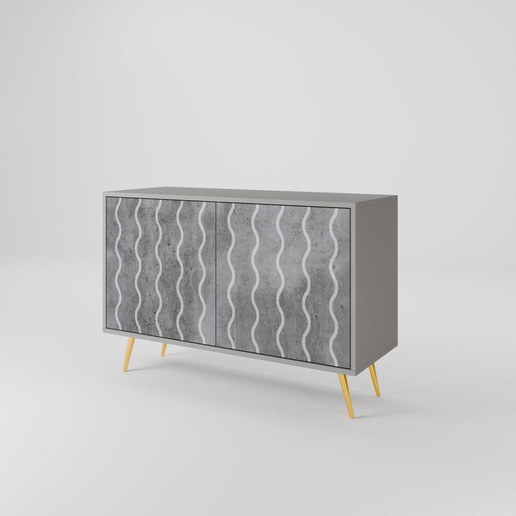 WAVES OF CONCRETE 2-Door Sideboard in Grey Finish
