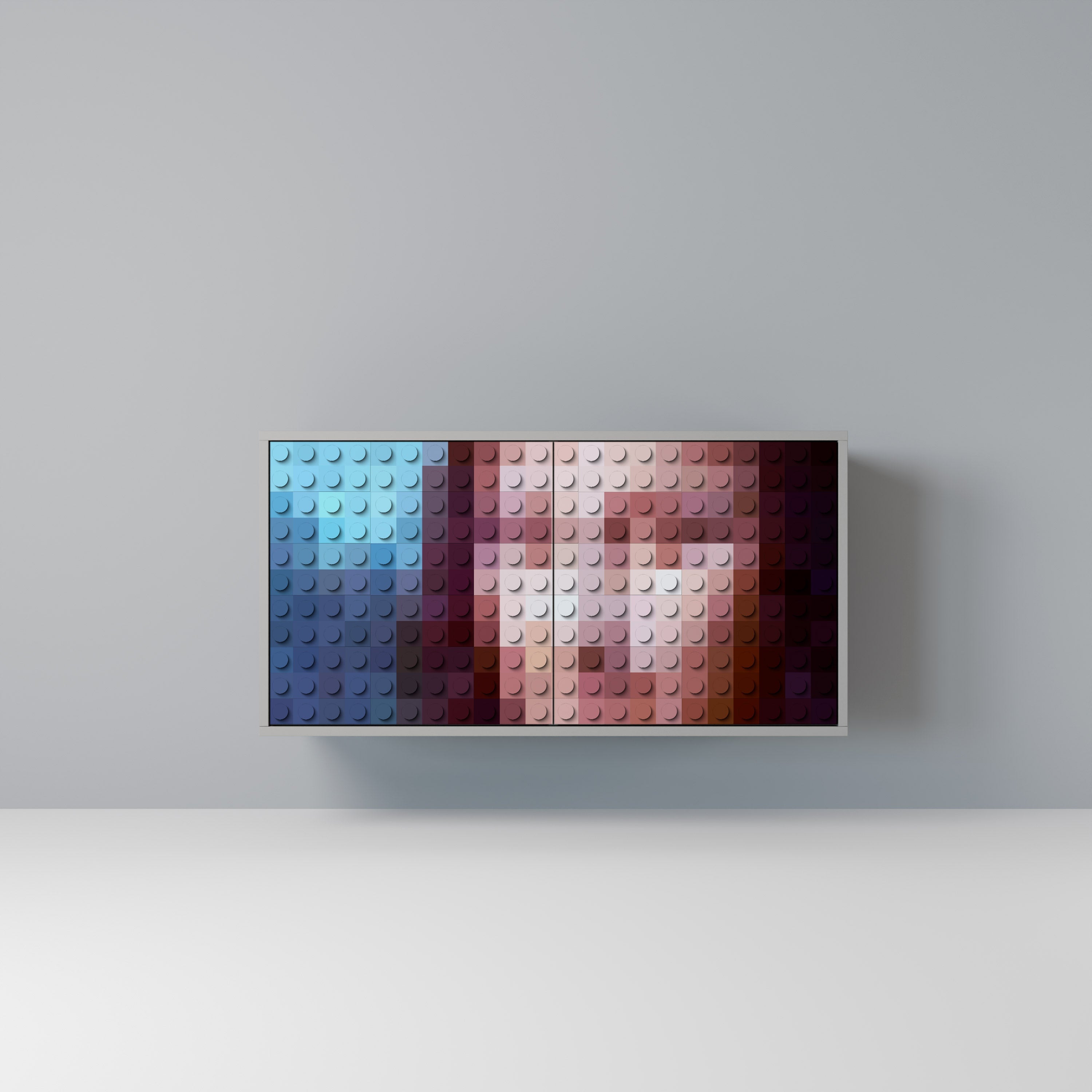 CONSTRUCTIVE ART Aparador de 2 Portas em Acabamento Cinzento