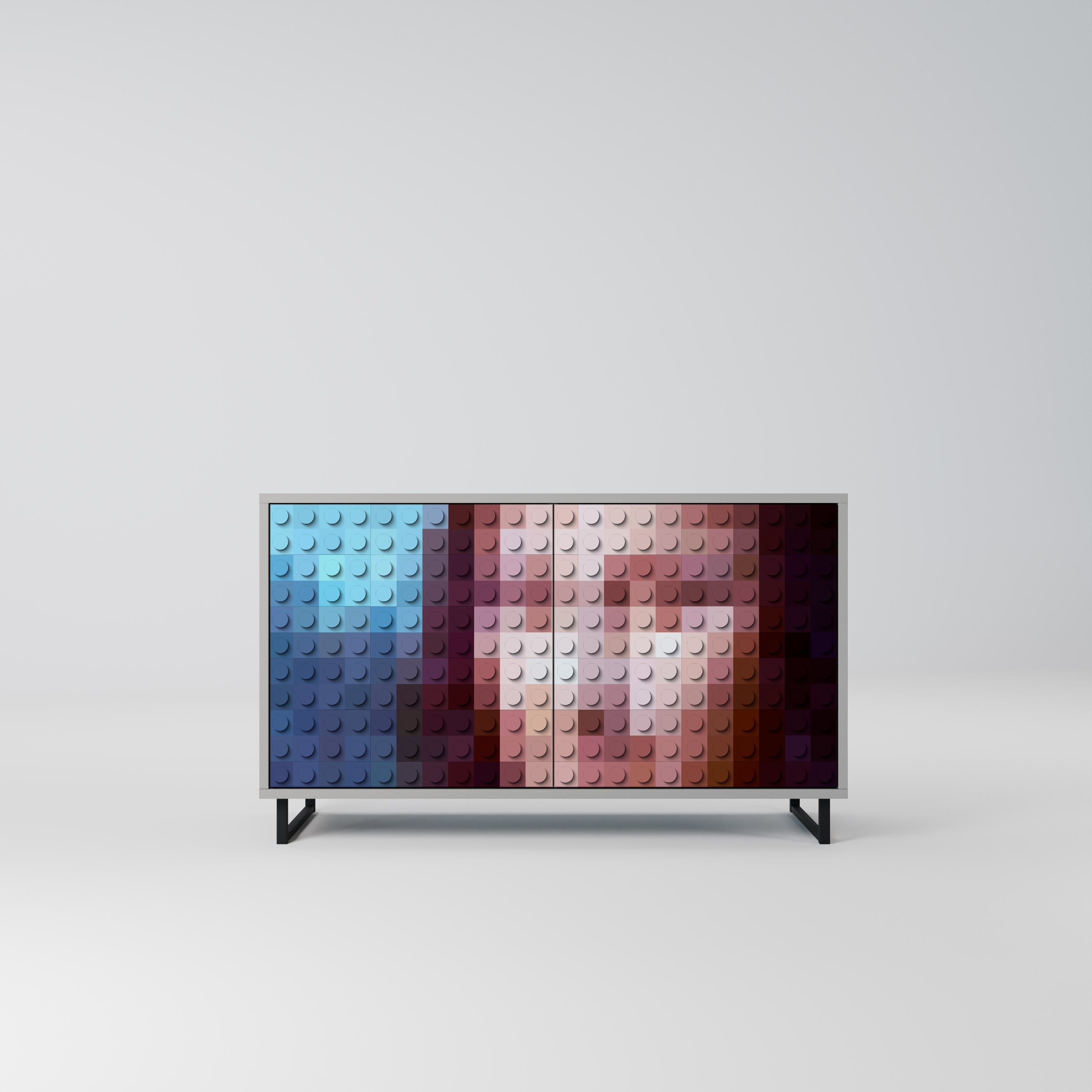 CONSTRUCTIVE ART Aparador de 2 Portas em Acabamento Cinzento