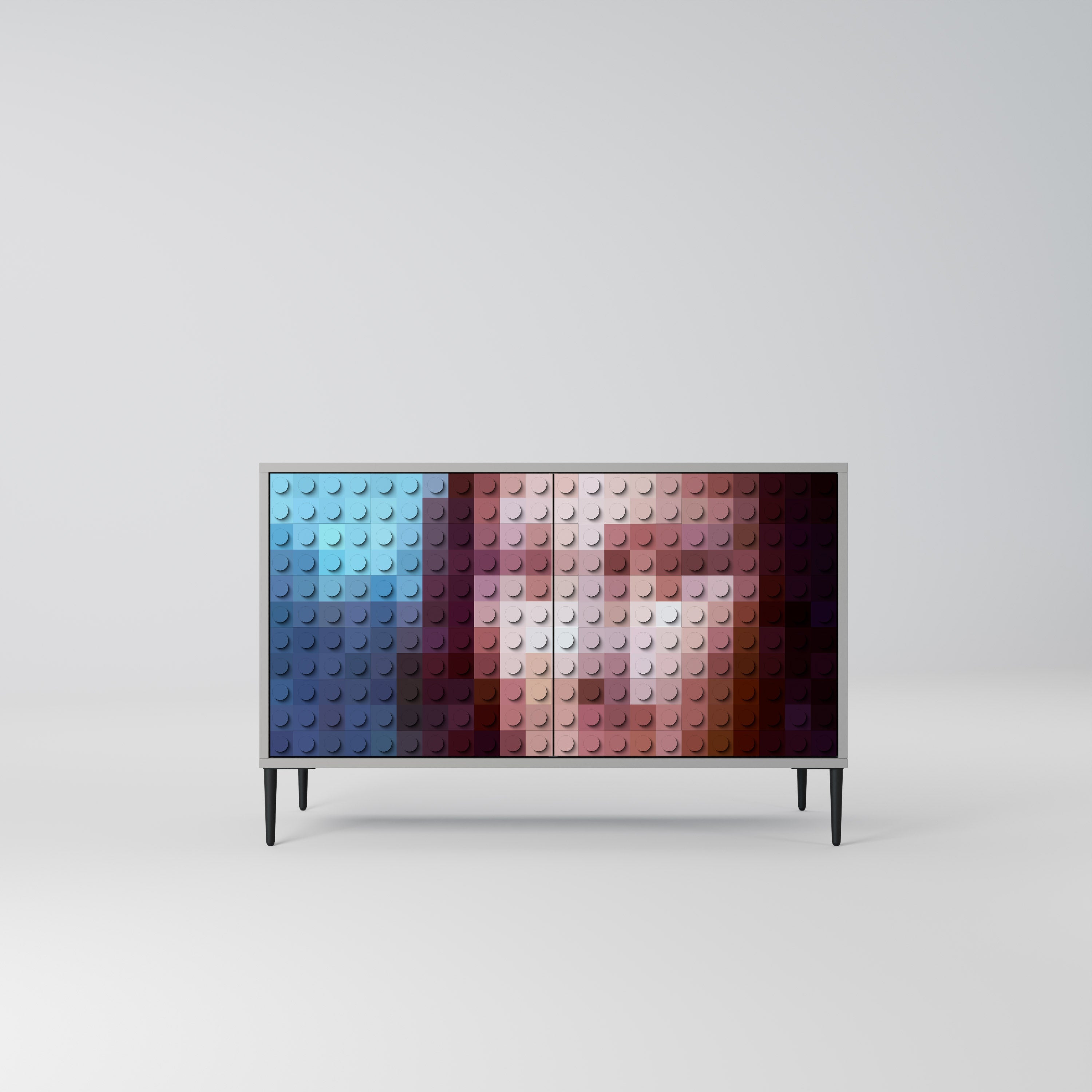 CONSTRUCTIVE ART Aparador de 2 Portas em Acabamento Cinzento