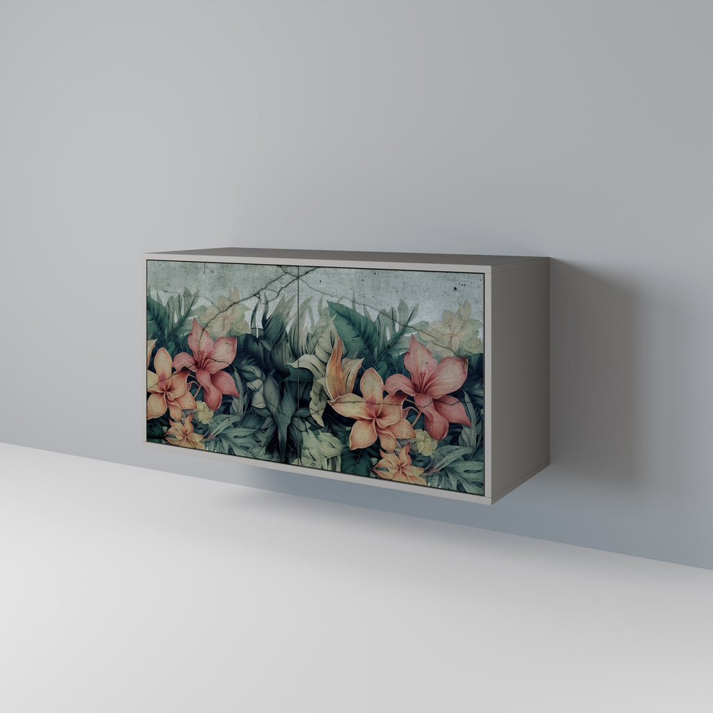 HEAVENLY BLOOM 2-Door Sideboard in Grey Finish