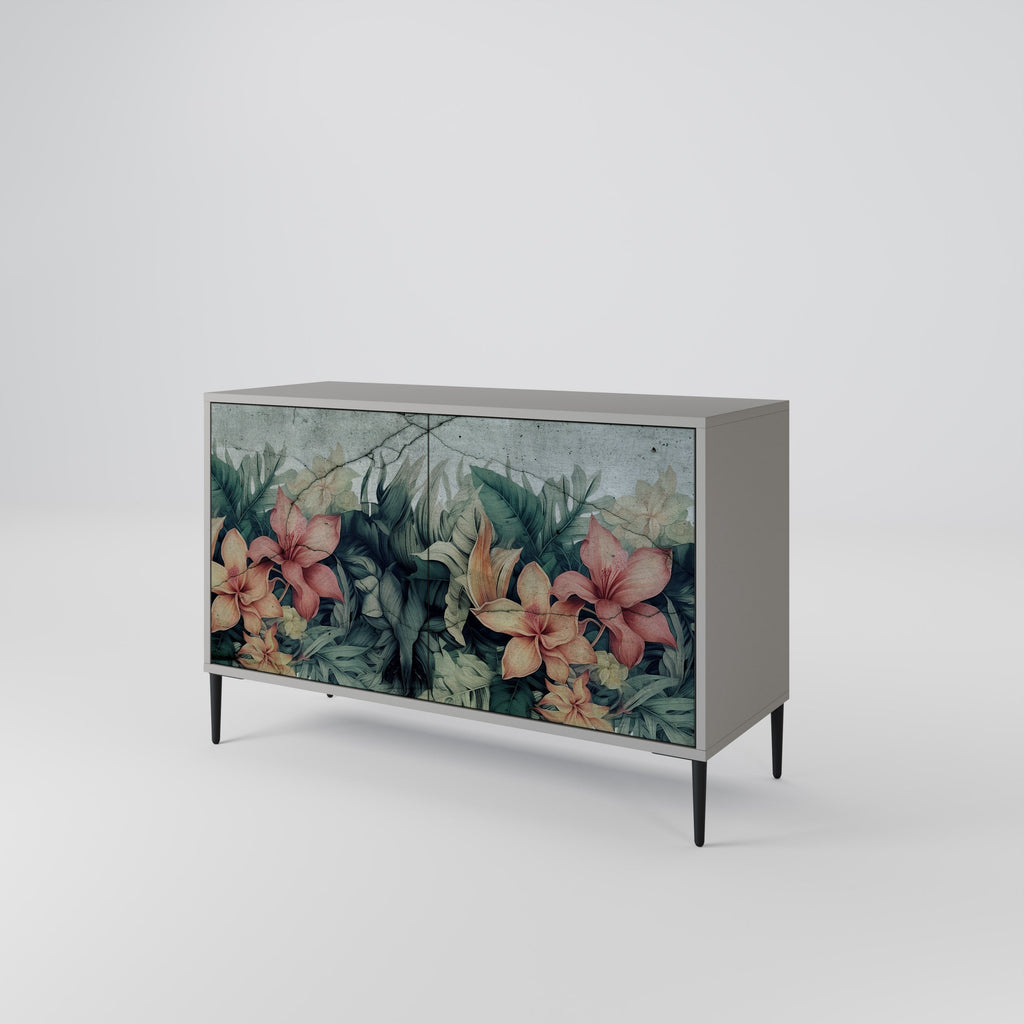 HEAVENLY BLOOM 2-Door Sideboard in Grey Finish