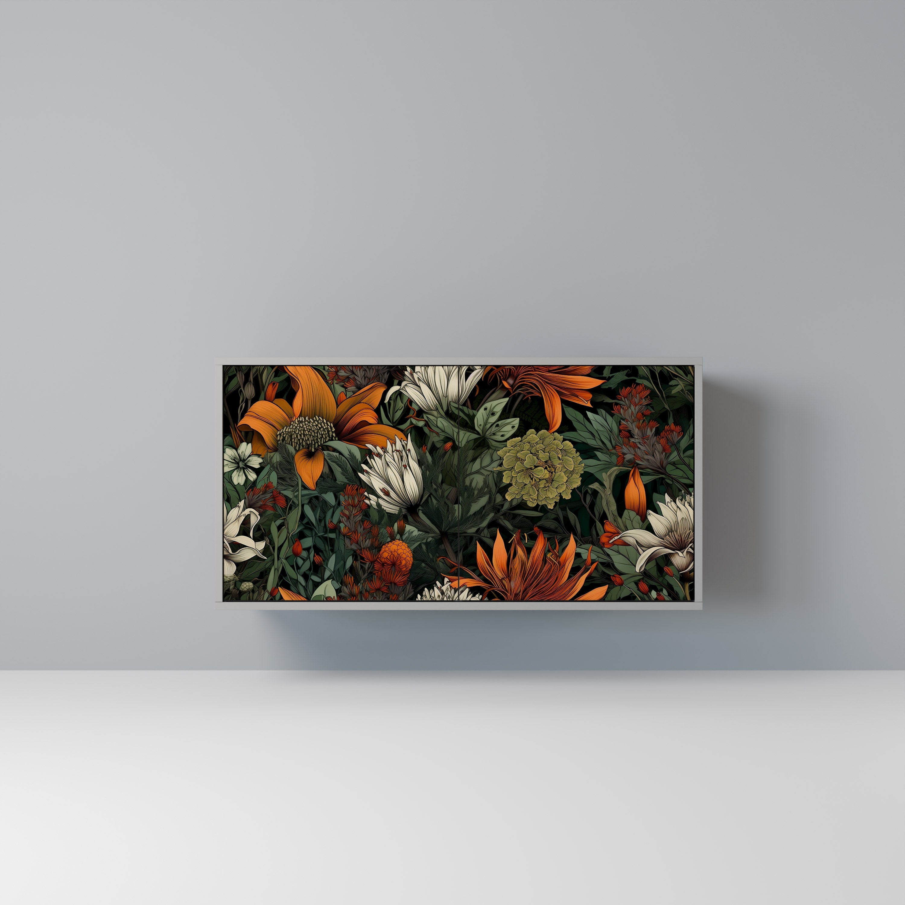 MIDNIGHT SPROUT Aparador de 2 Portas em Acabamento Cinzento