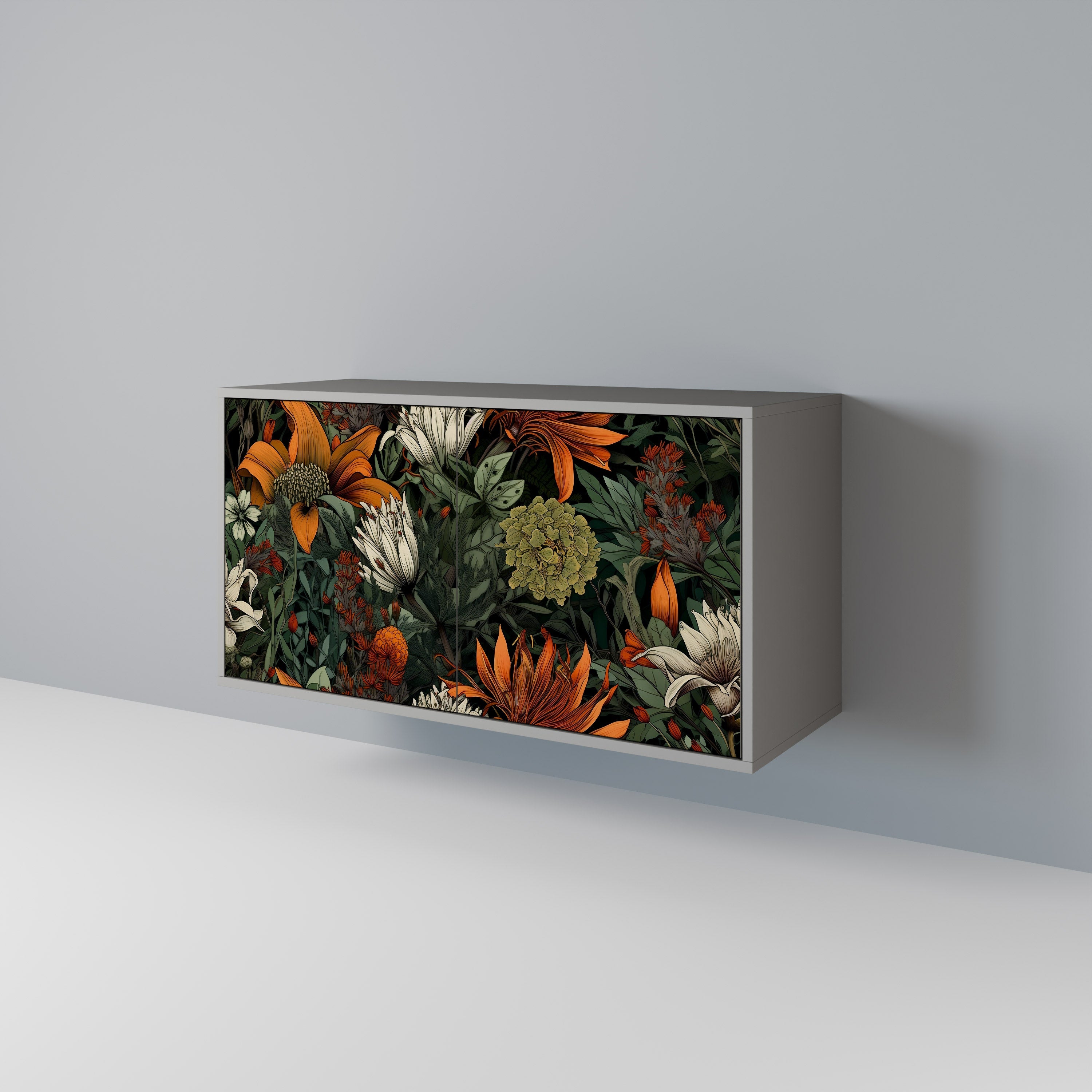 MIDNIGHT SPROUT Aparador de 2 Portas em Acabamento Cinzento