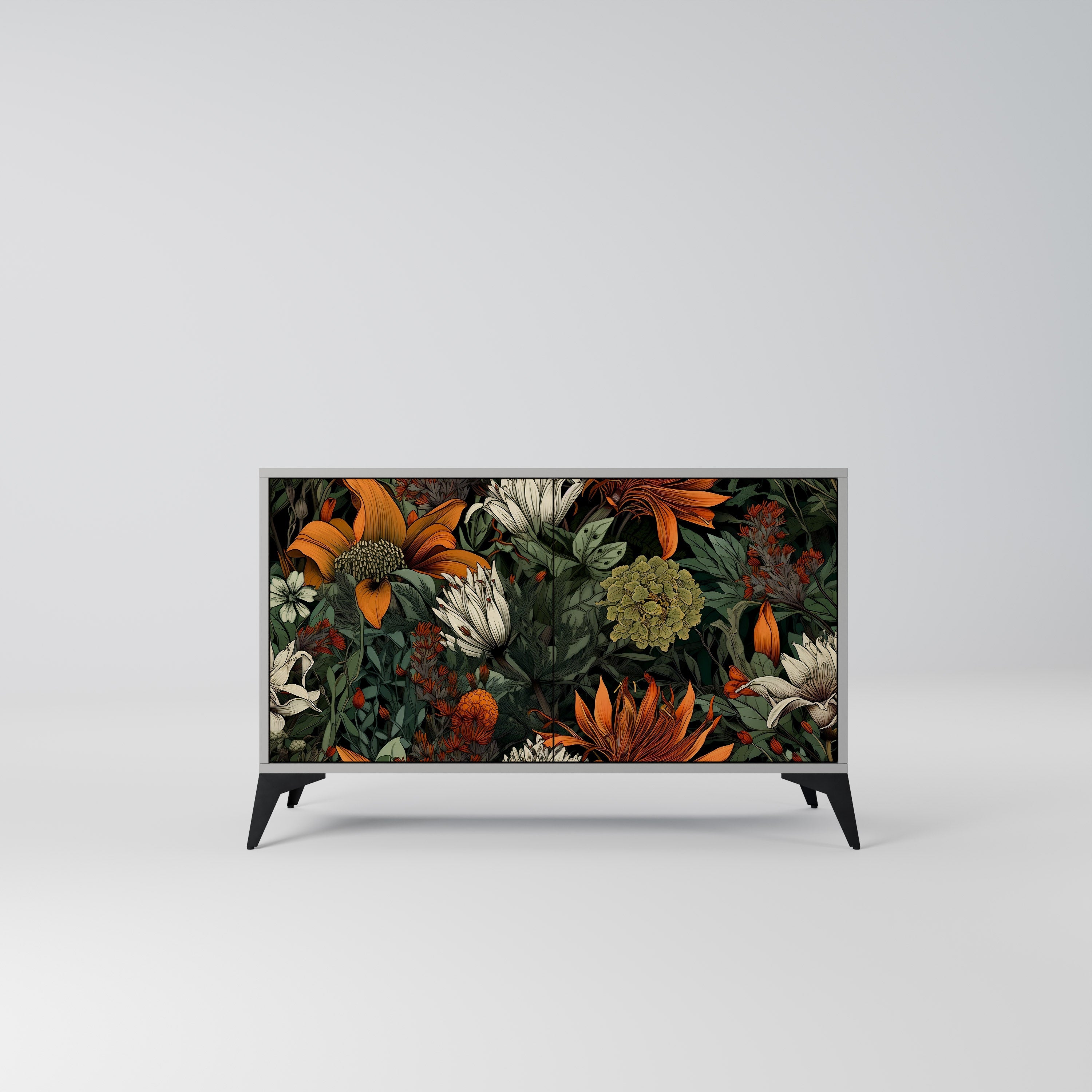 MIDNIGHT SPROUT Aparador de 2 Portas em Acabamento Cinzento