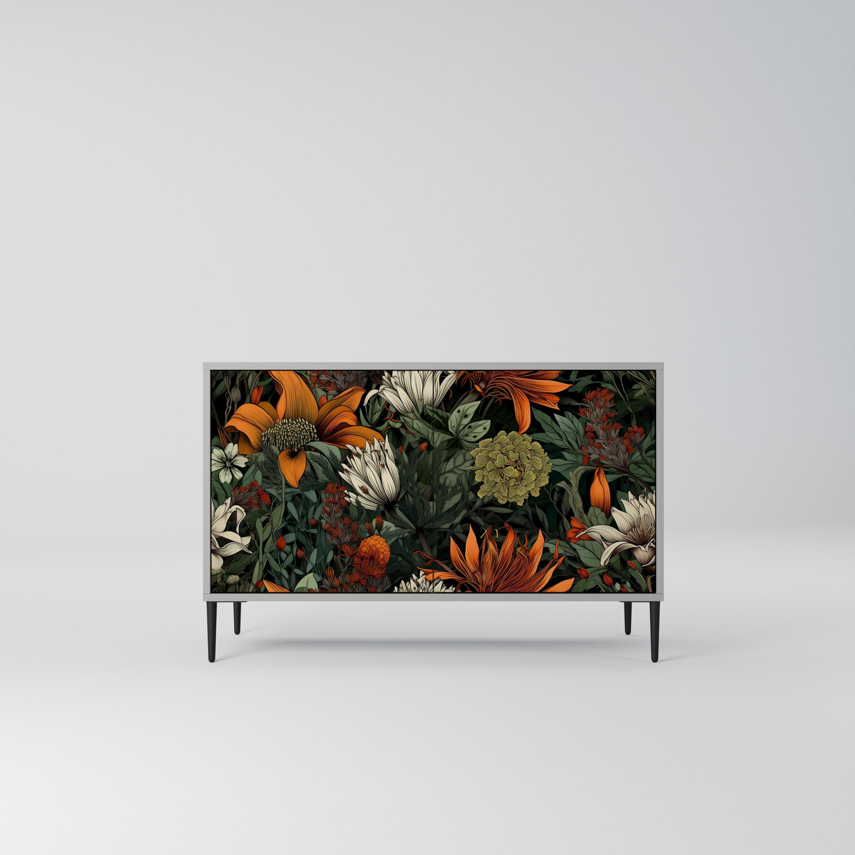 MIDNIGHT SPROUT Aparador de 2 Portas em Acabamento Cinzento