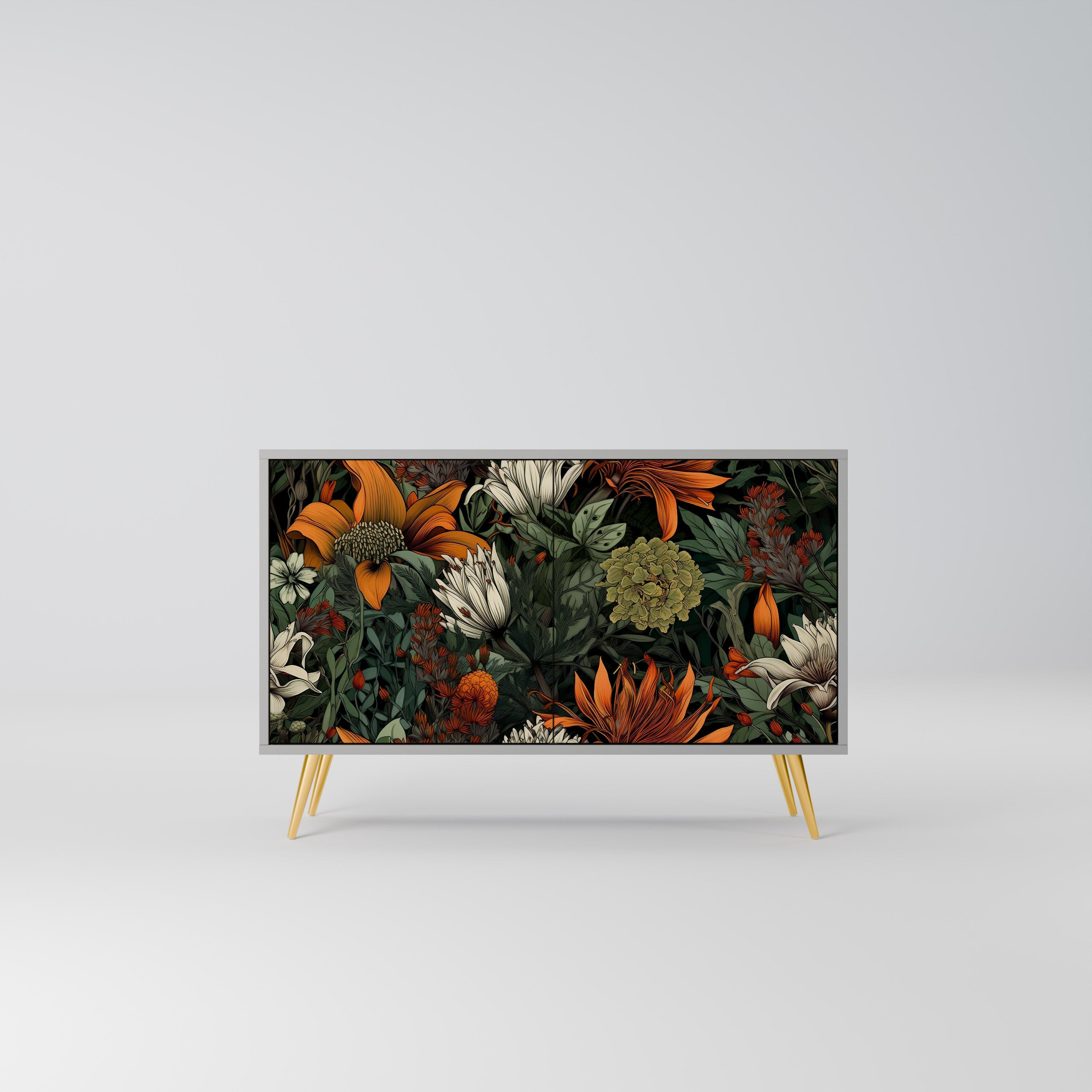 MIDNIGHT SPROUT Aparador de 2 Portas em Acabamento Cinzento