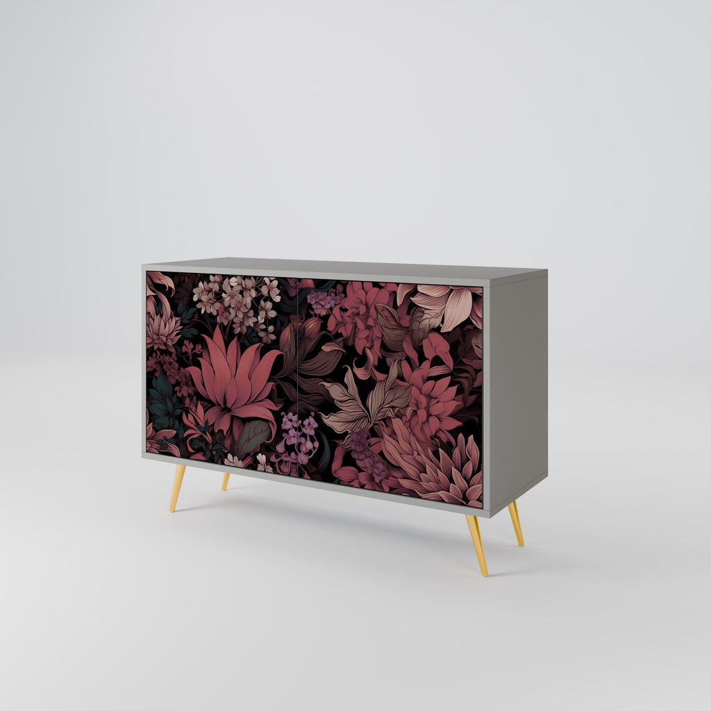 FLORAL WHISPER 2-Door Sideboard in Grey Finish