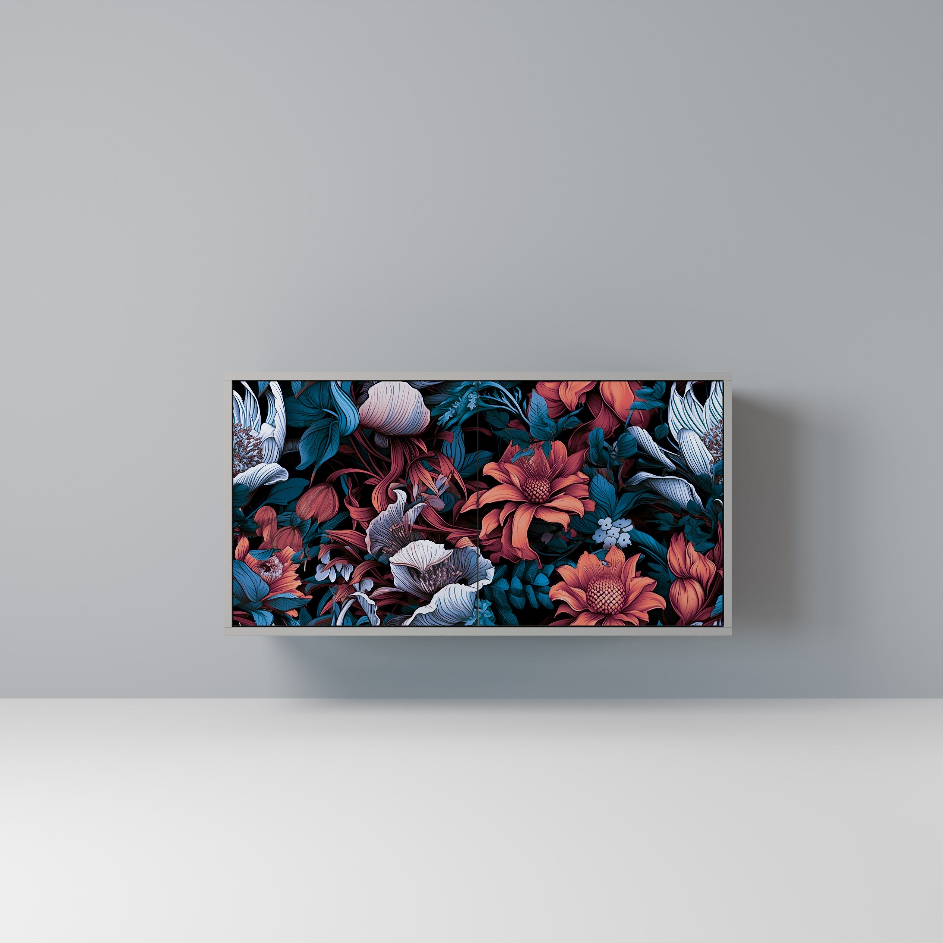 ETHEREAL BLOSSOMS Aparador de 2 Portas em Acabamento Cinzento