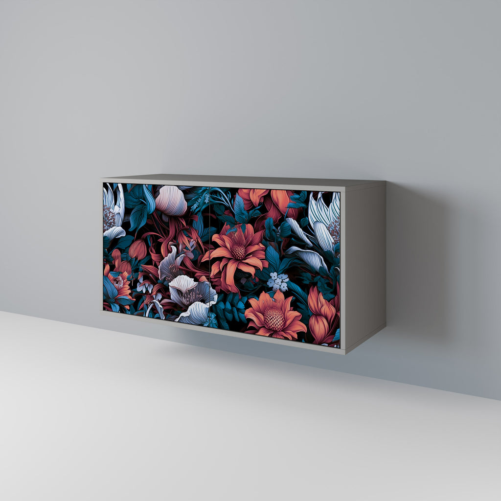 ETHEREAL BLOSSOMS Aparador de 2 Portas em Acabamento Cinzento