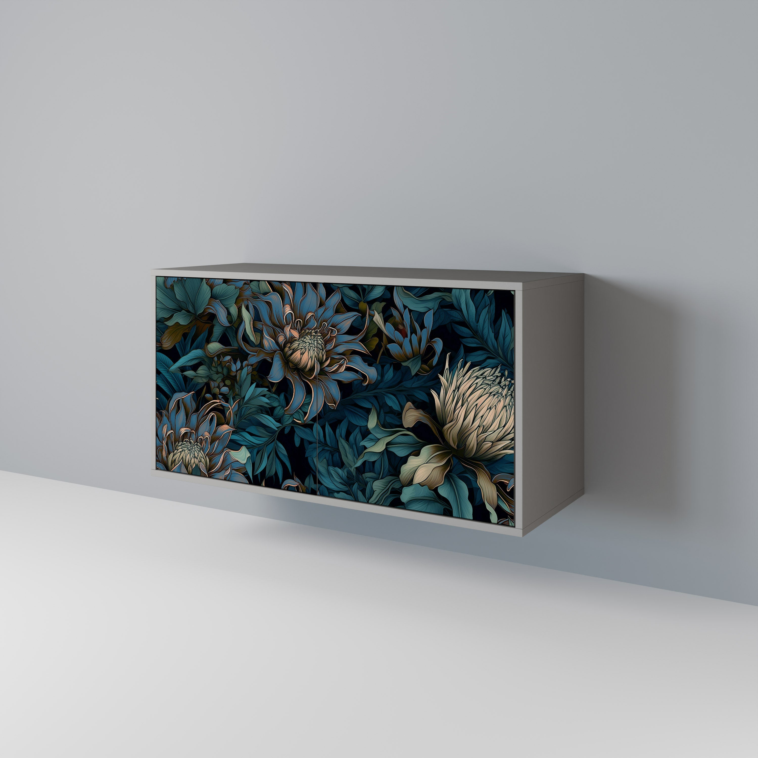 TWILIGHT BLOOM Aparador de 2 Portas em Acabamento Cinzento