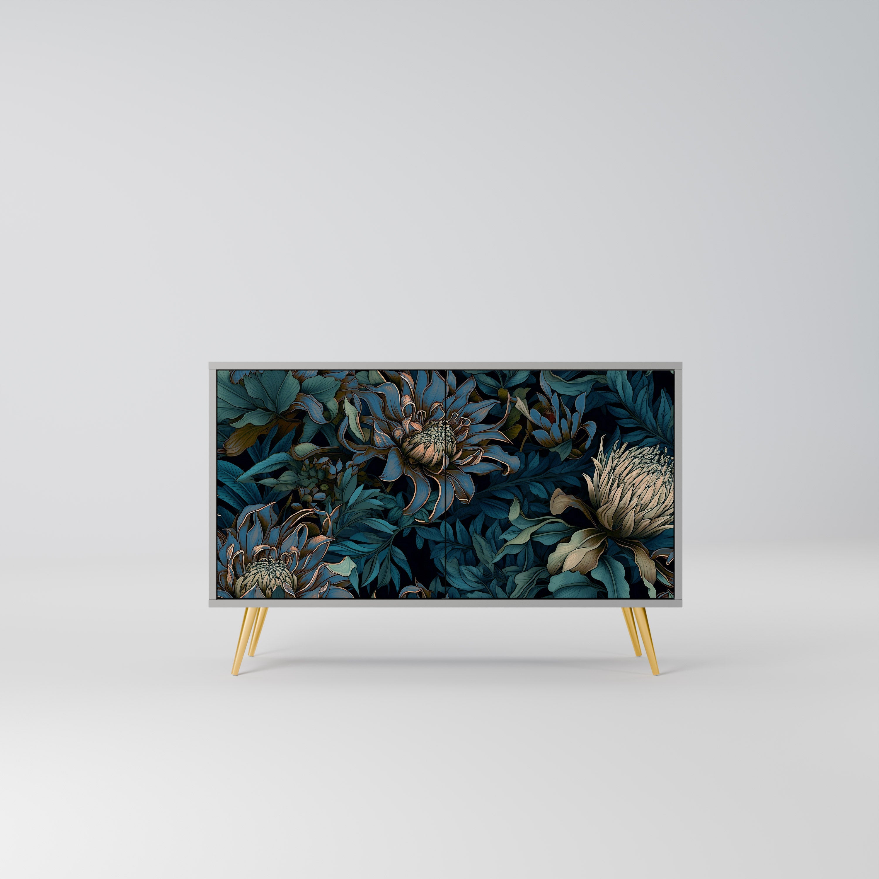 TWILIGHT BLOOM Aparador de 2 Portas em Acabamento Cinzento