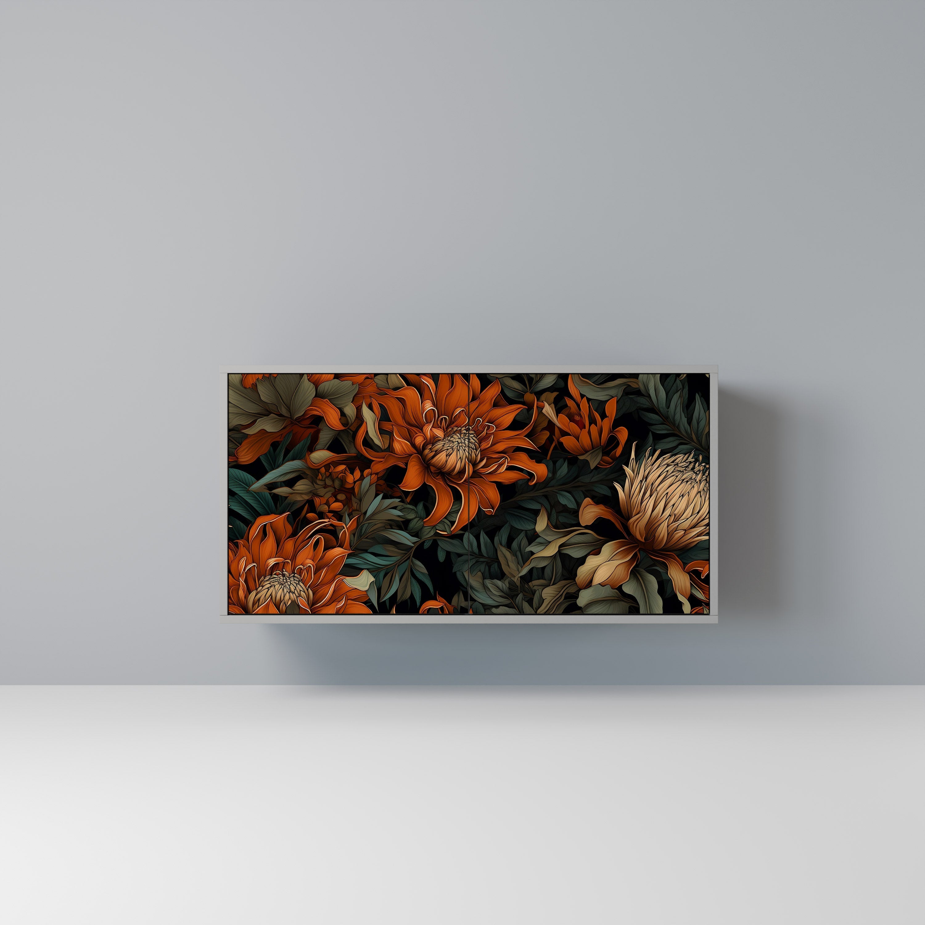 DAWN BLOOM Aparador de 2 Portas em Acabamento Cinzento