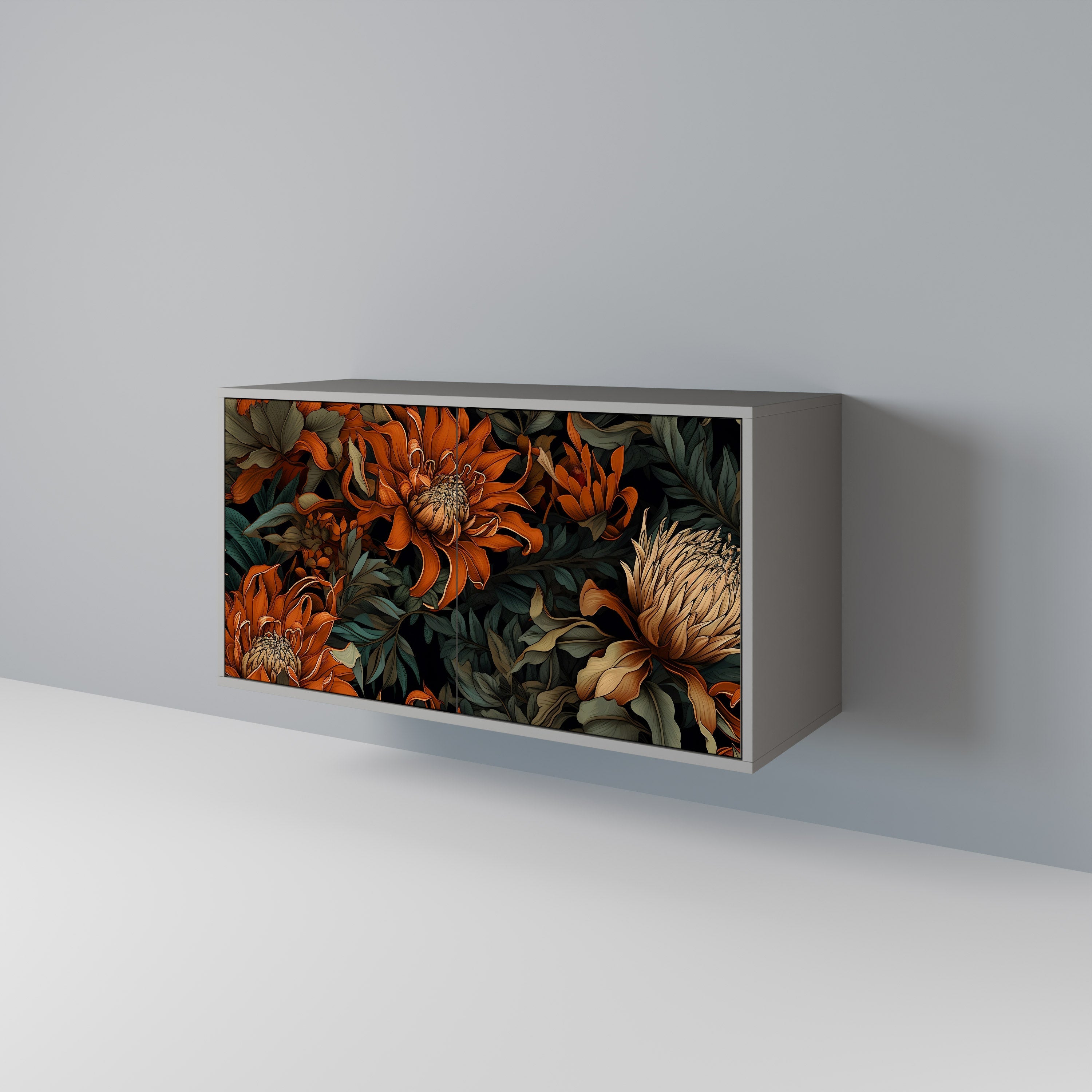 DAWN BLOOM 2-Door Sideboard in Grey Finish