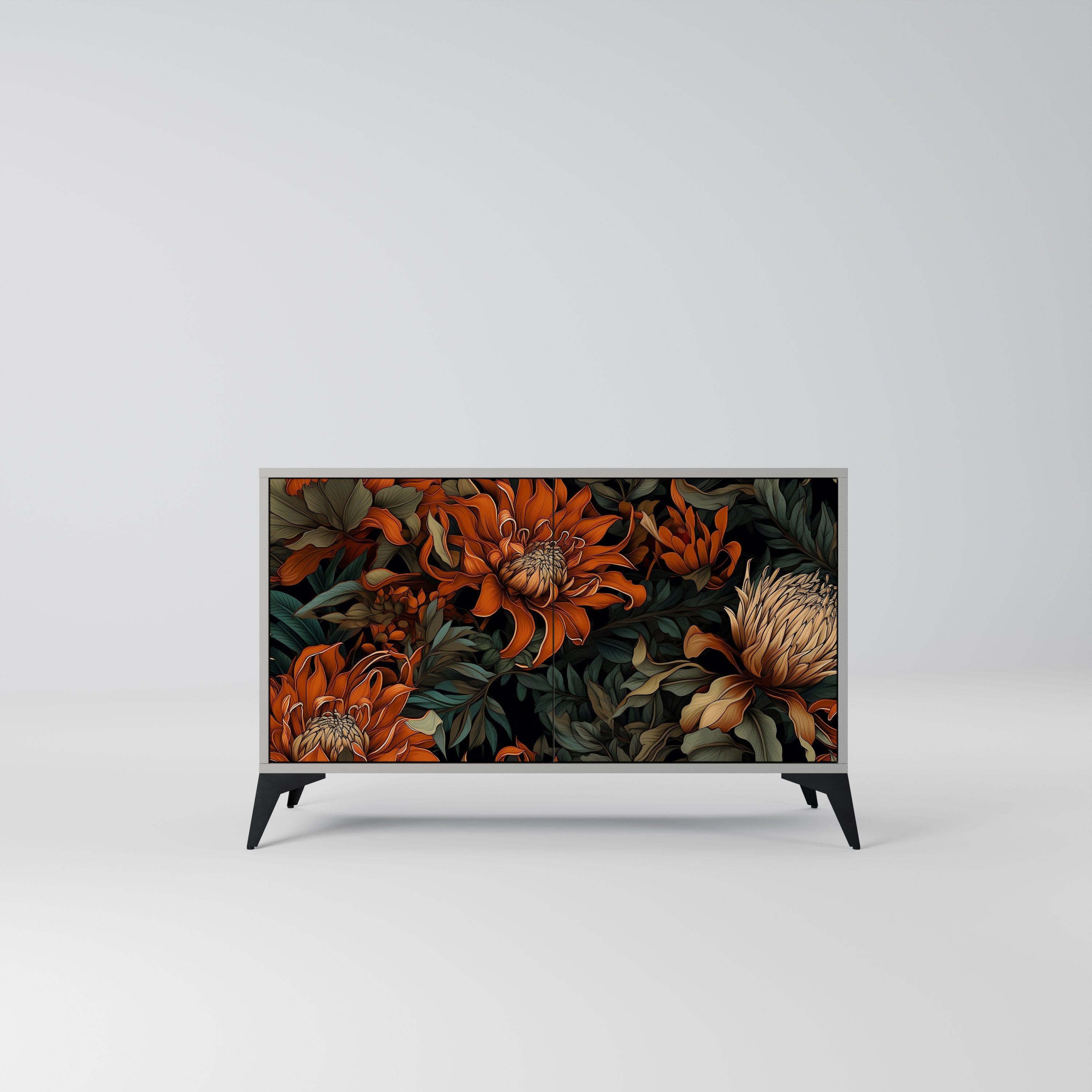 DAWN BLOOM Aparador de 2 Portas em Acabamento Cinzento