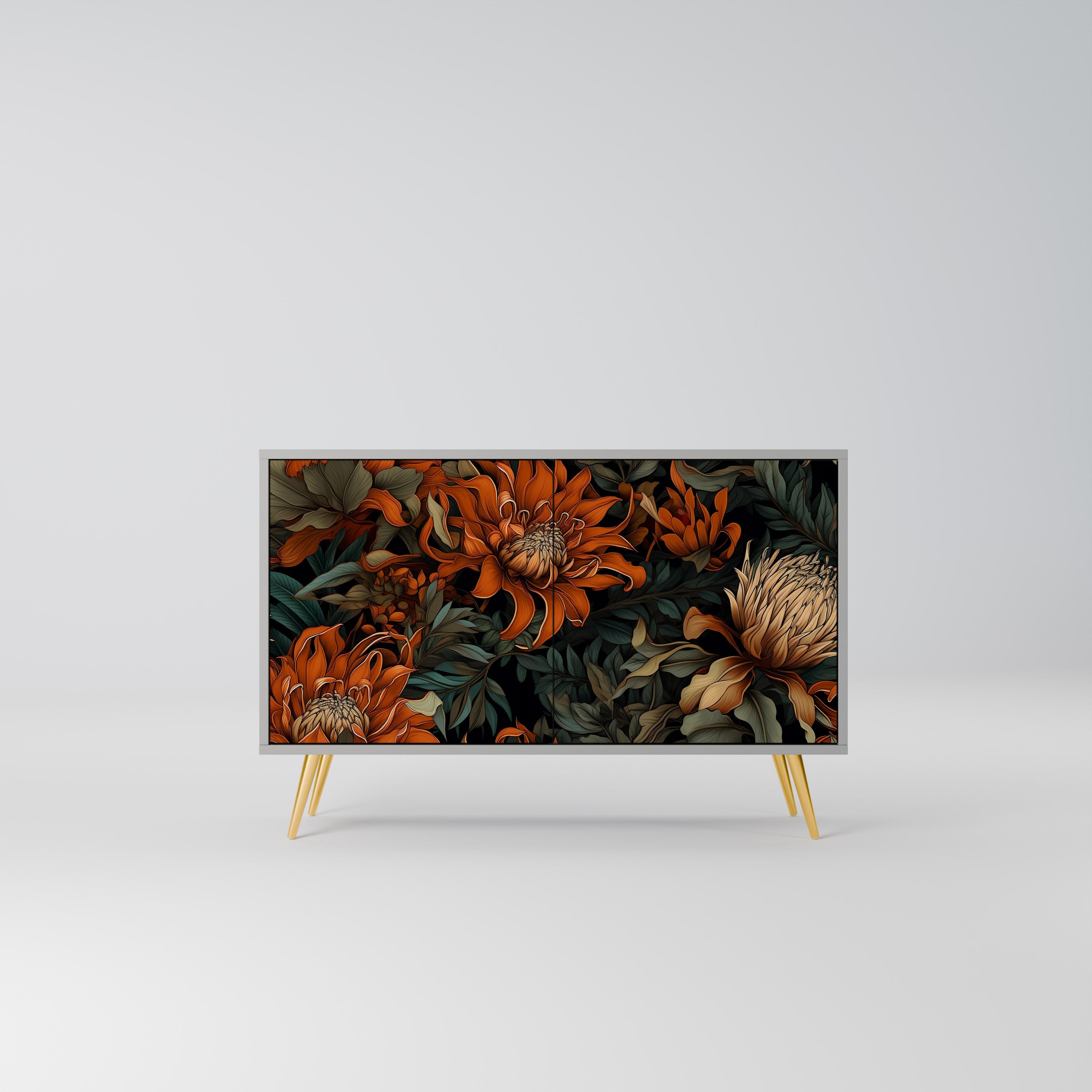 DAWN BLOOM Aparador de 2 Portas em Acabamento Cinzento