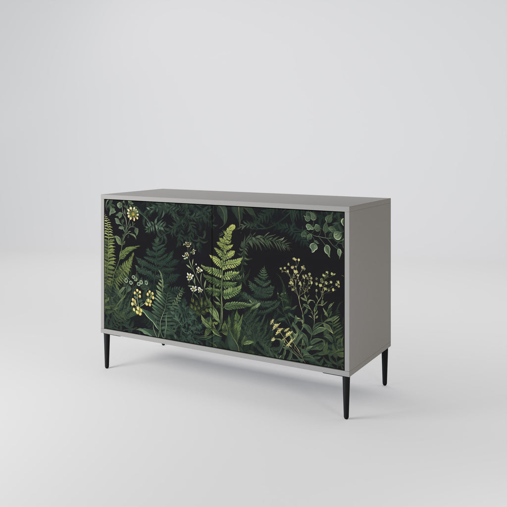 FERN FLOWERS 2-Door Sideboard in Grey Finish