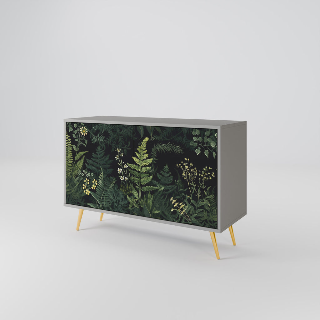 FERN FLOWERS 2-Door Sideboard in Grey Finish