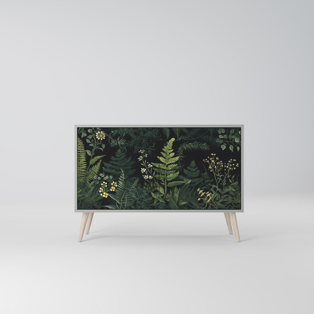 FERN FLOWERS 2-Door Sideboard in Grey Finish