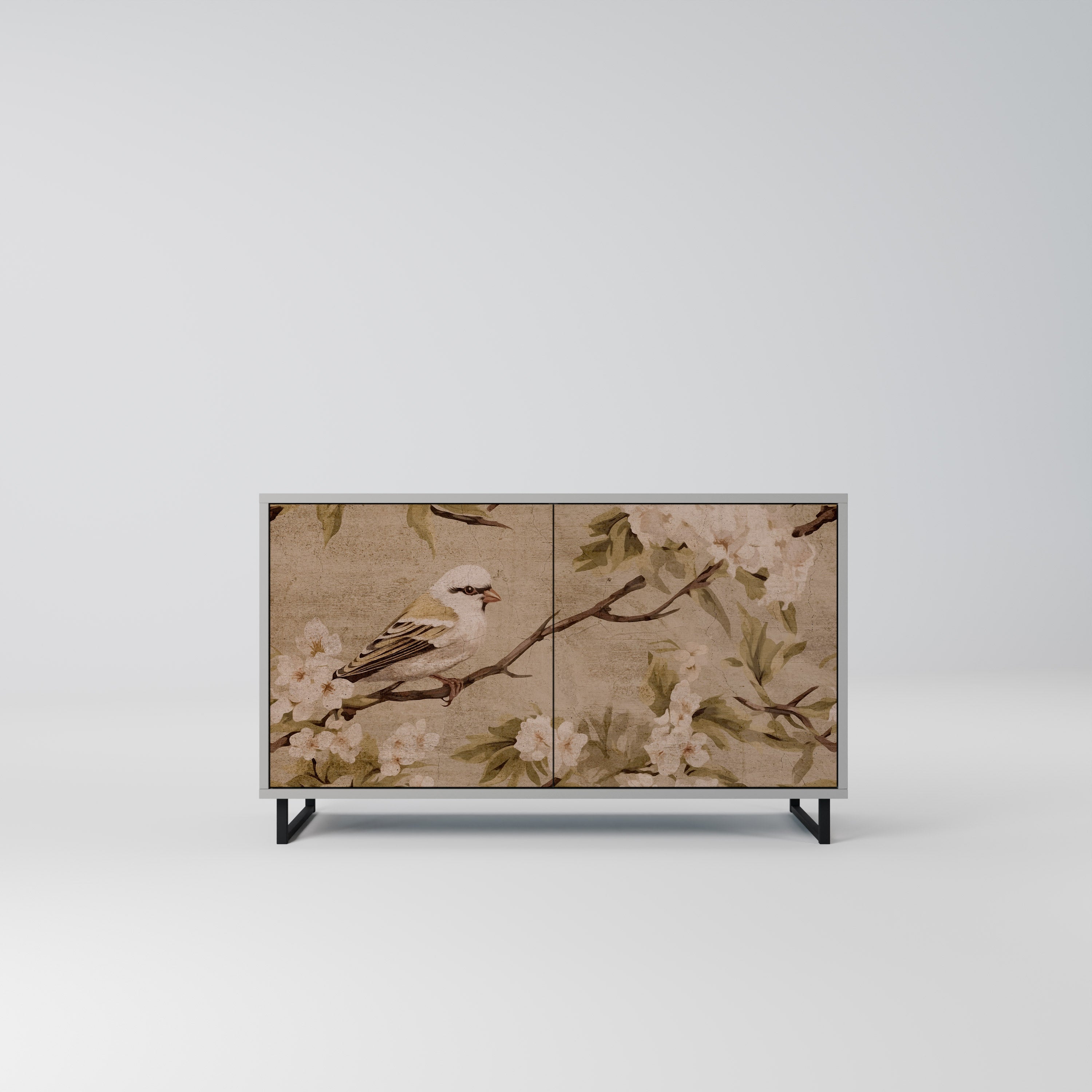 PETAL DISTINGUISH Aparador de 2 Portas em Acabamento Cinzento